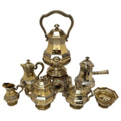 Magnificent Antique 8 piece Antique Silver Gilt Tea & Coffee Set Paris c. 1900