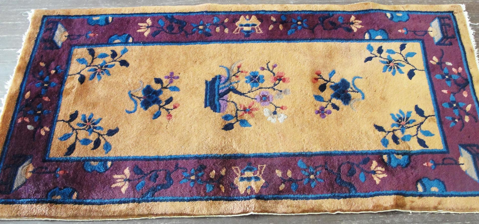  Antique Art Deco Chinese Oriental Rug, Magnificent For Sale 1
