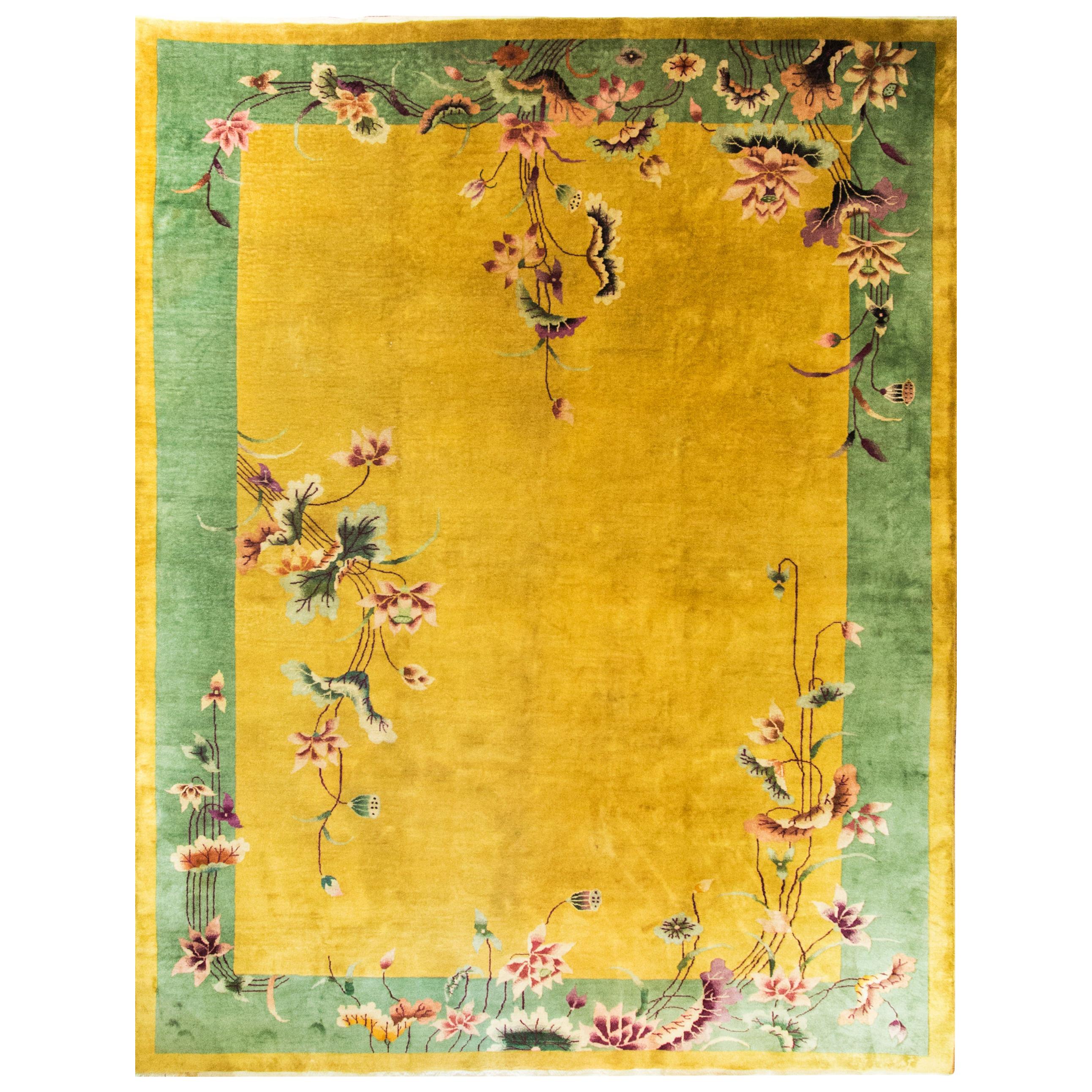 Magnificent Antique Art Deco Chinese Oriental Rug