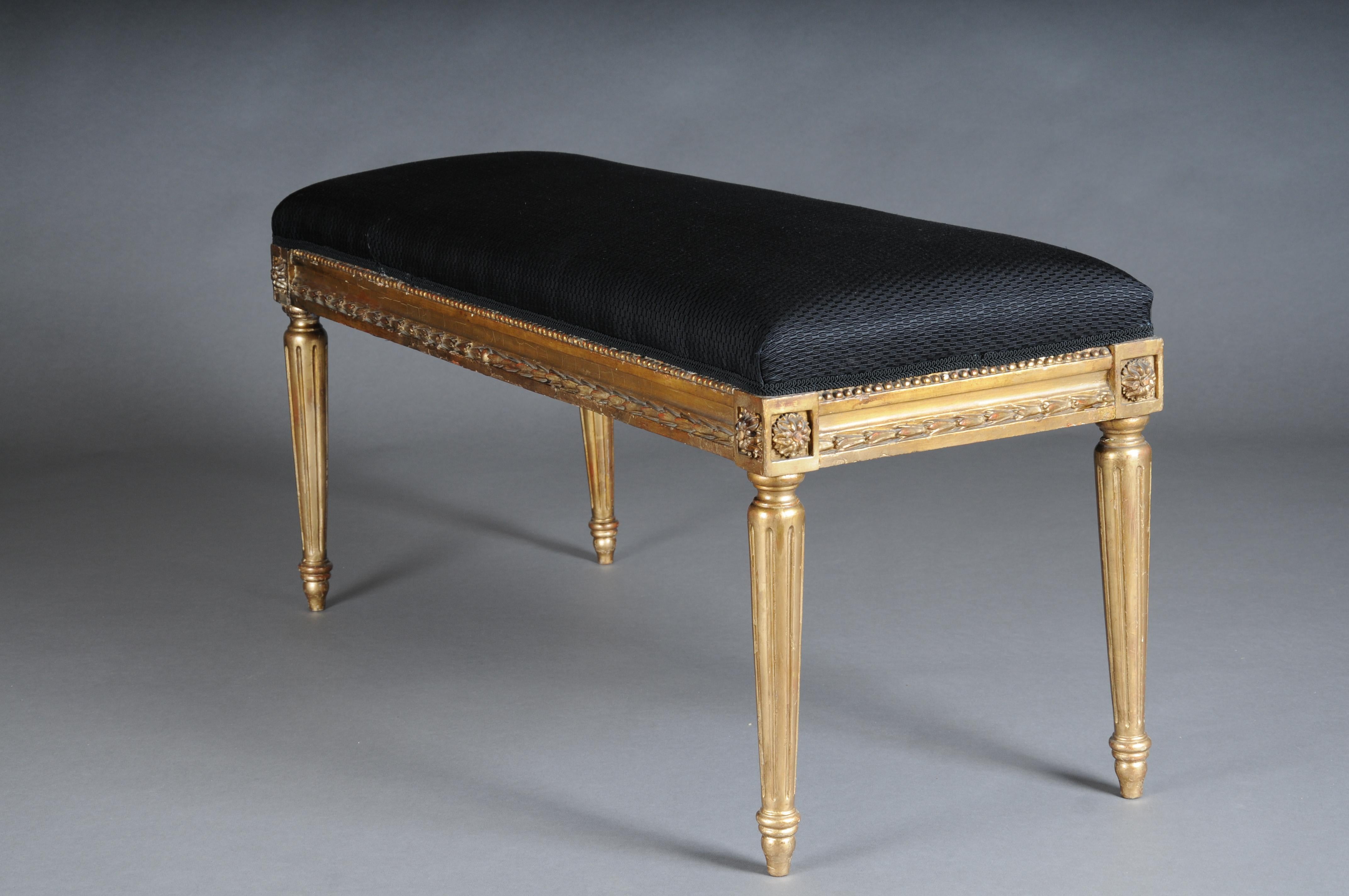 Magnificent antique bench, Louis XVI, gold, beech, around 1870 5