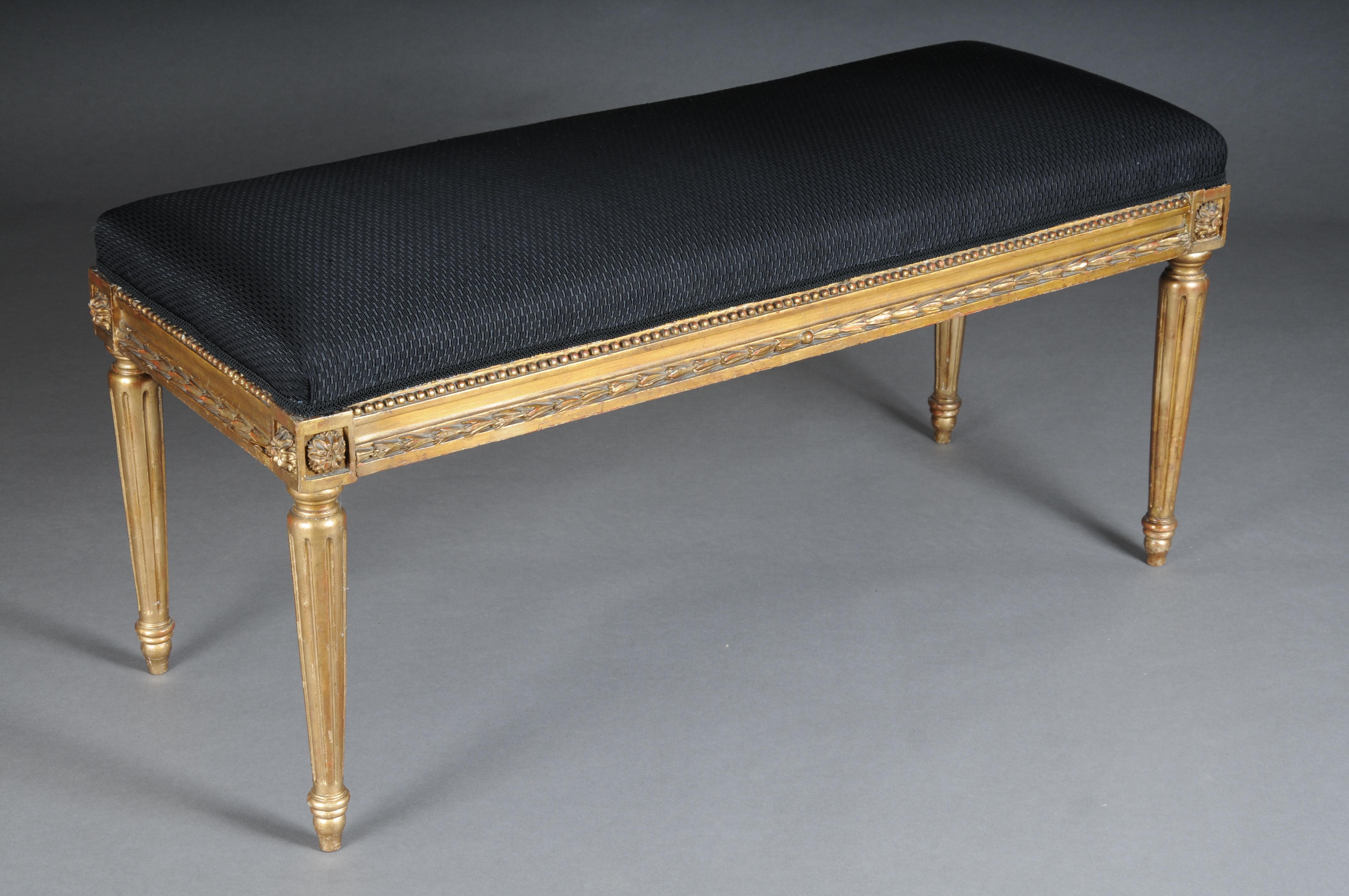 Beech Magnificent antique bench, Louis XVI, gold, beech, around 1870