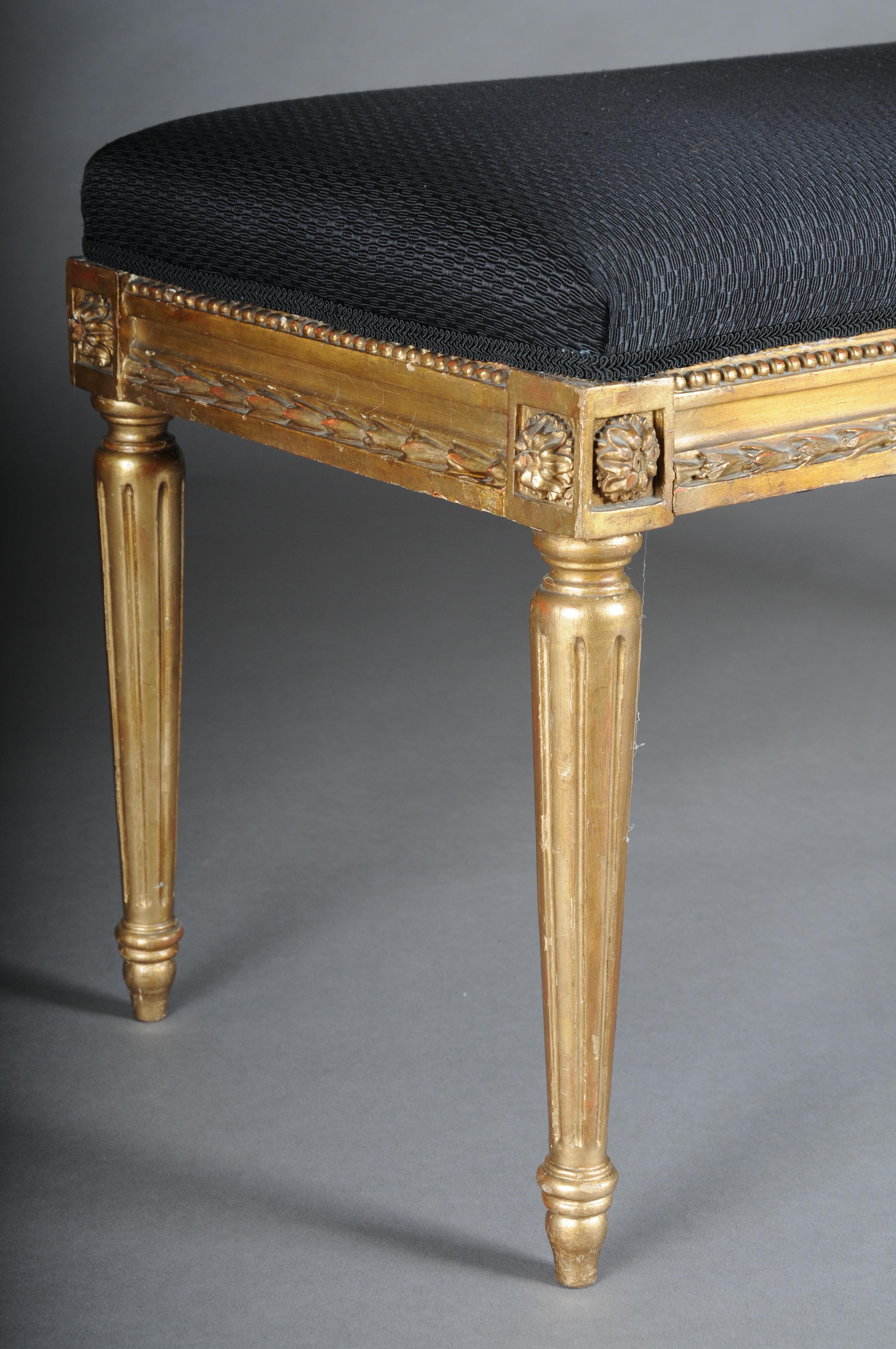Magnificent antique bench, Louis XVI, gold, beech, around 1870 1