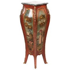 Magnificent Antique Bombe Shaped Freestanding Pedestal