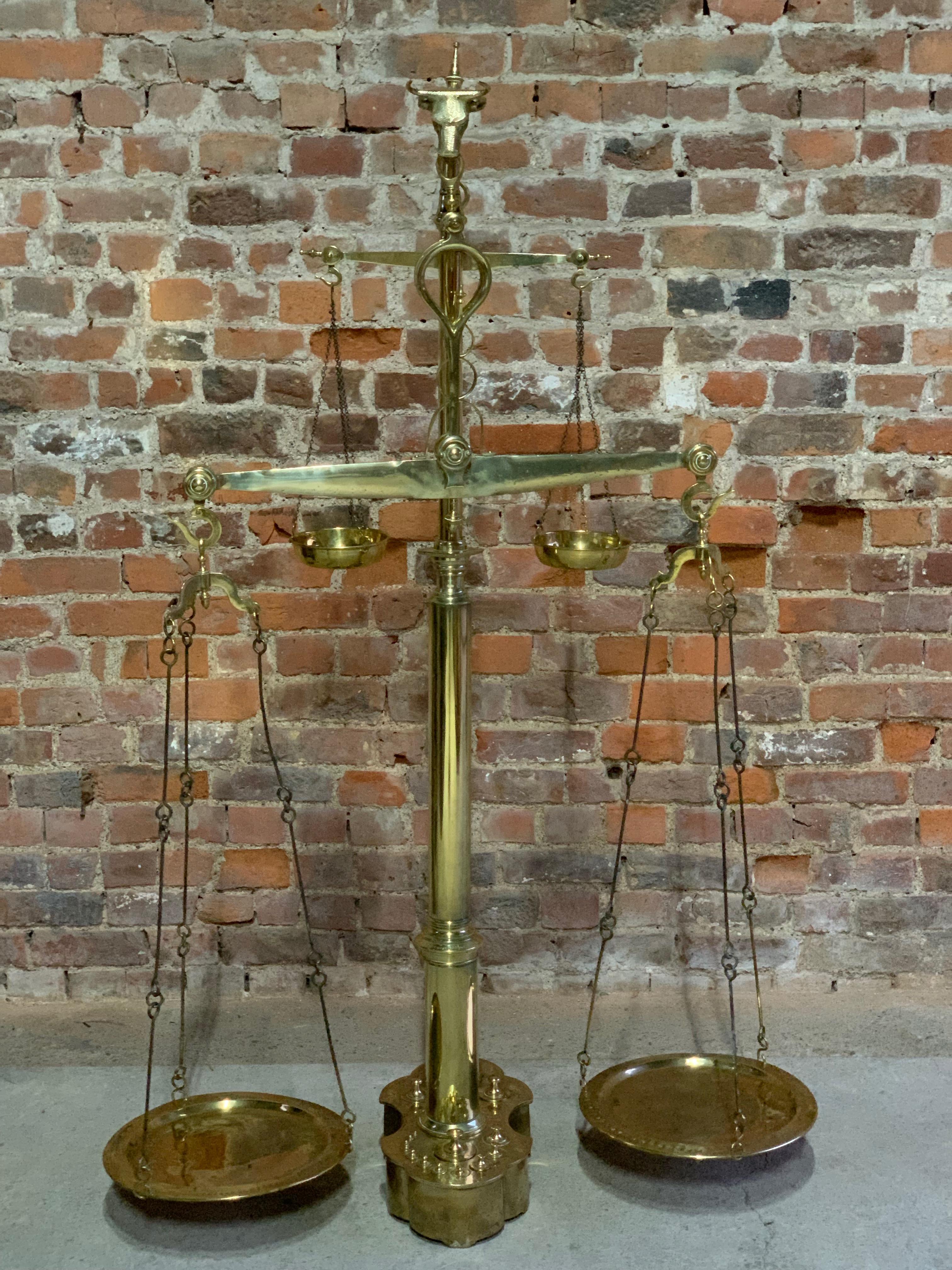 Magnificent Antique Brass Butchers Scales 19th Century Portuguese, circa 1890 7