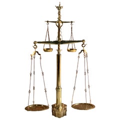 Magnificent Antique Brass Butchers Scales 19th Century Portuguese, circa 1890