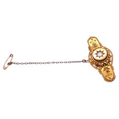 Magnificent Antique Brooch Set with 0.35ct Victorian Cut Diamond in 15ct Gold