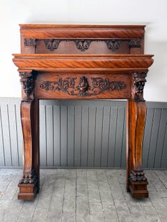 Magnificent Antique Carved Fireplace Mantel