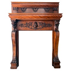 Magnificent Antique Carved Fireplace Mantel