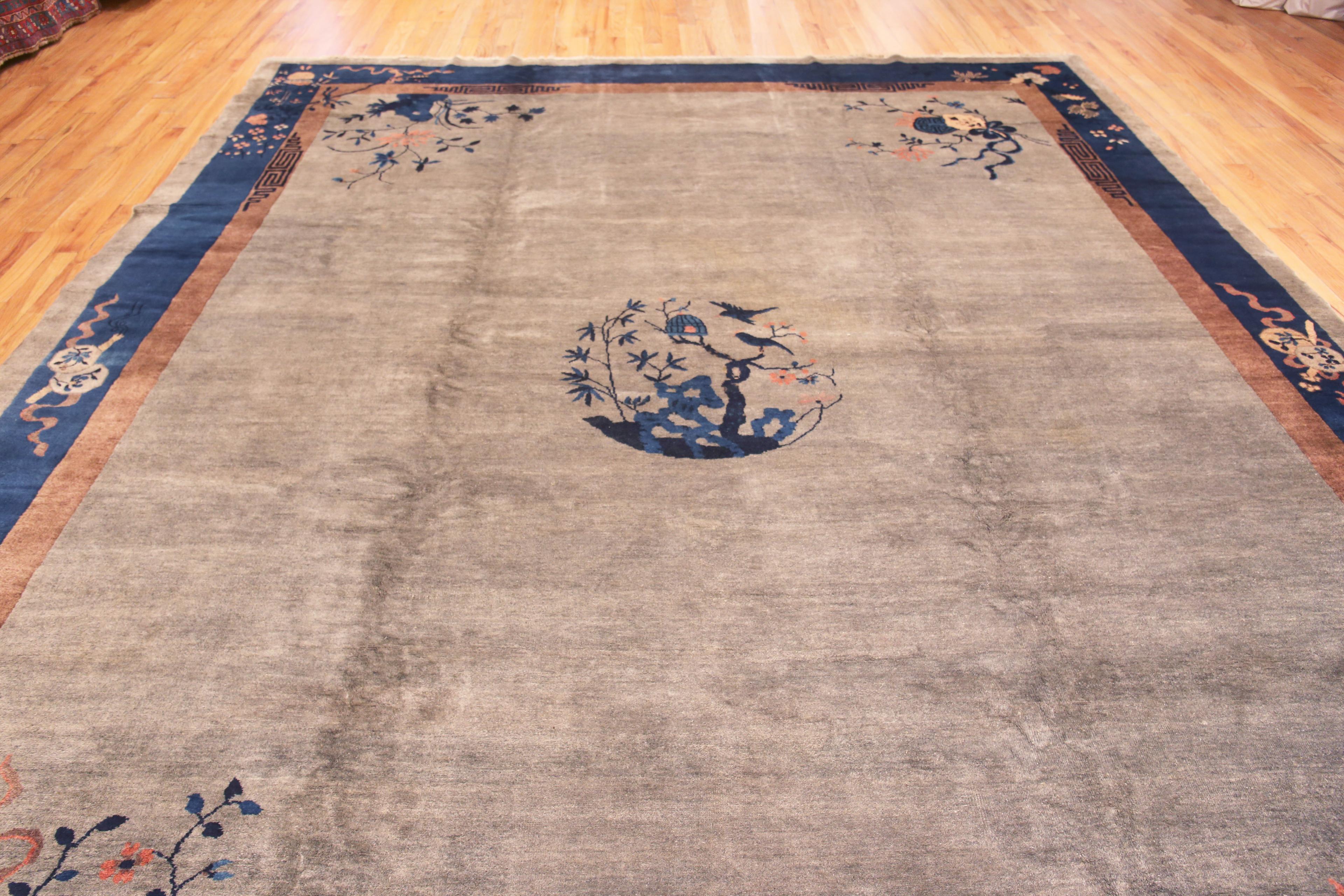 Magnificent Antique Chinese Art Deco Central Medallion Area Rug, country of origin: China, Circa date: 1900