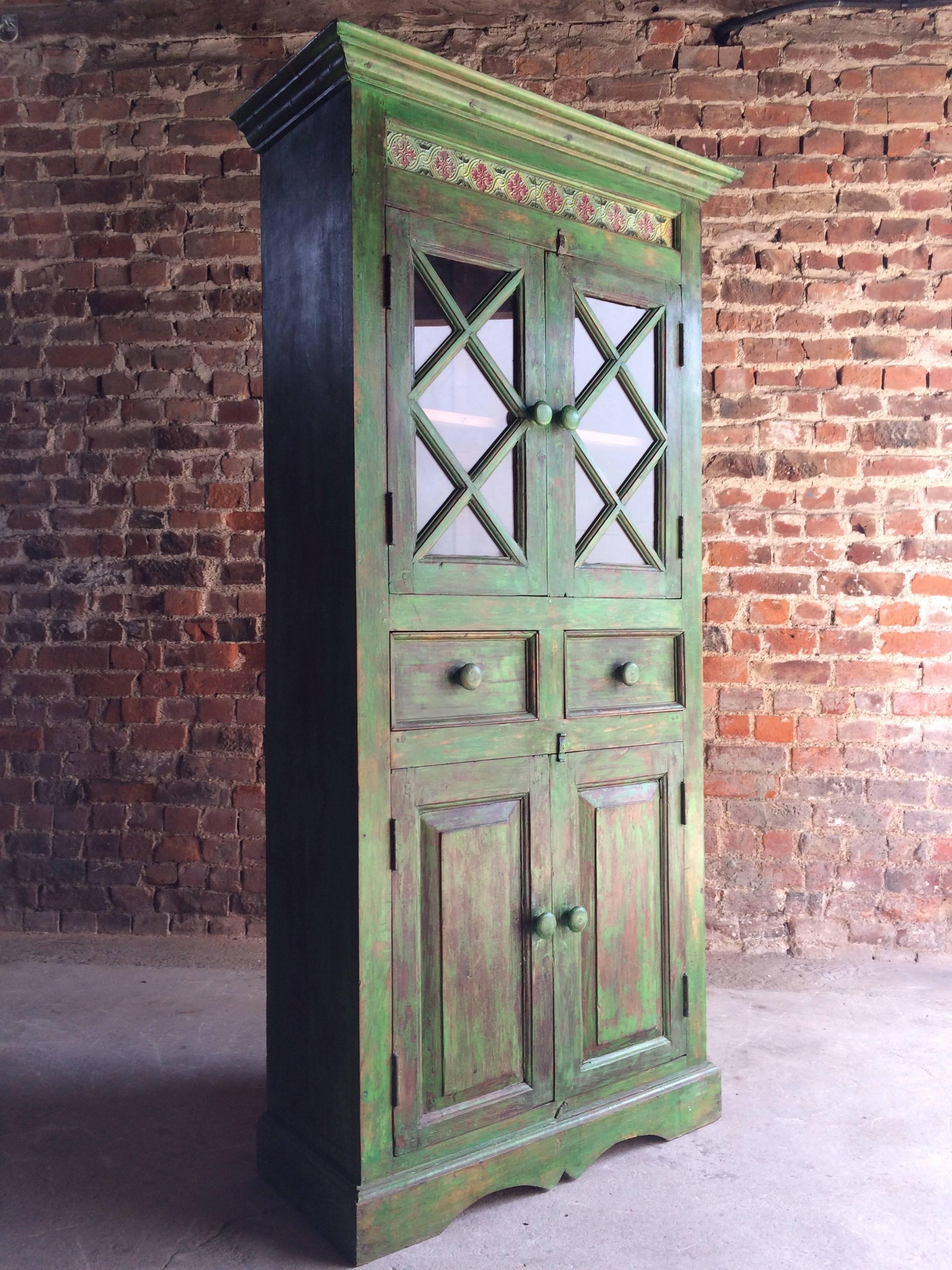 Magnificent Antique Cupboard Pantry French Painted Provincial Style Distressed 3