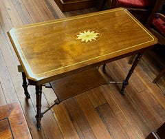 Magnificent Antique English inlaid walnut Regency or Sheraton style Side Table
