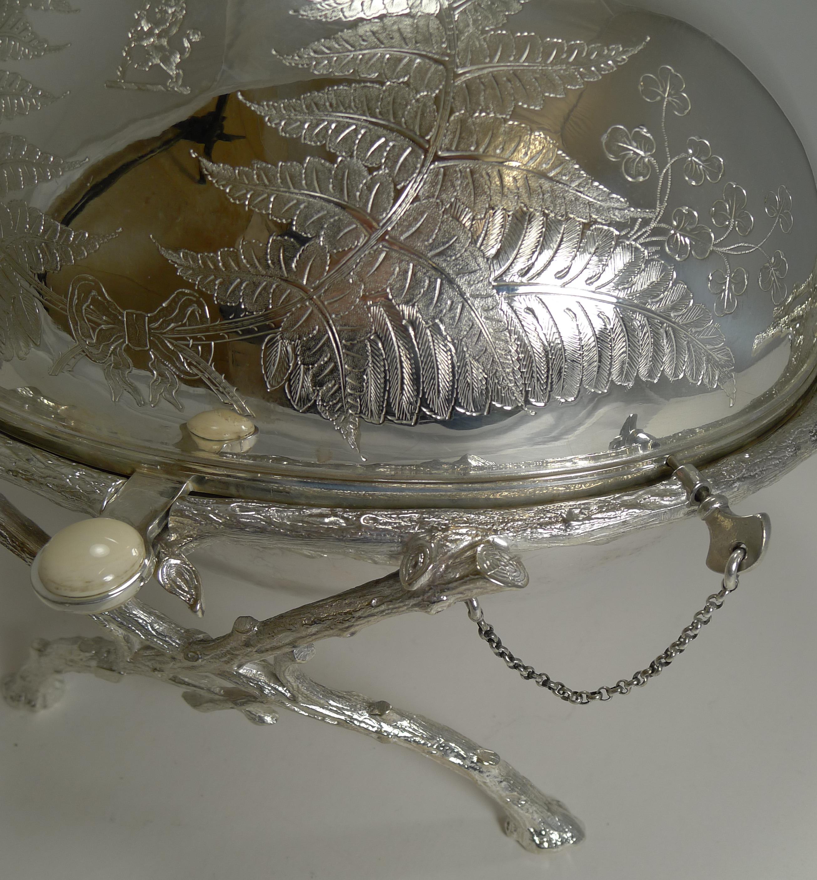 Late 19th Century Magnificent Antique English Revolving Breakfast Dish by Atkin Brothers