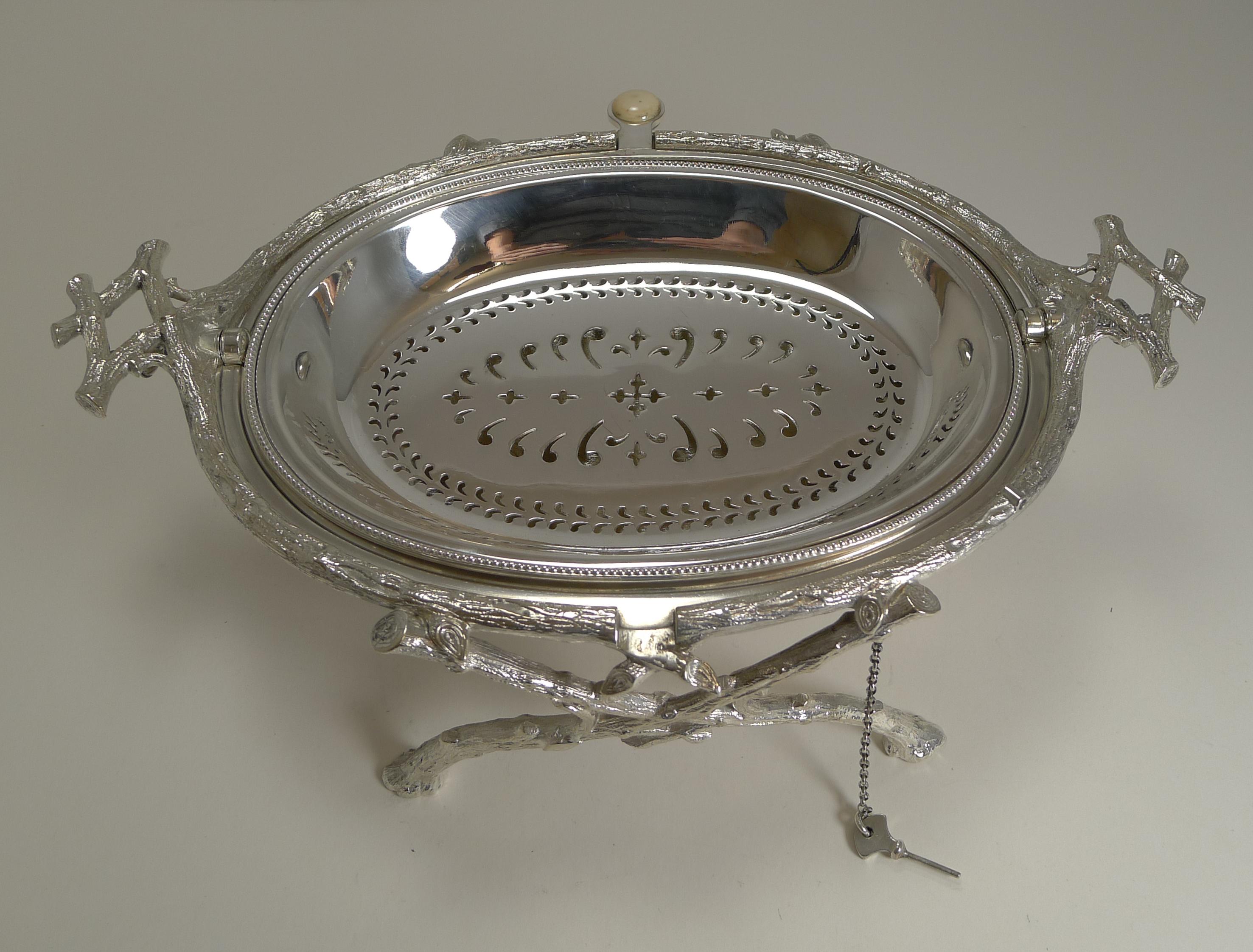 Magnificent Antique English Revolving Breakfast Dish by Atkin Brothers 1