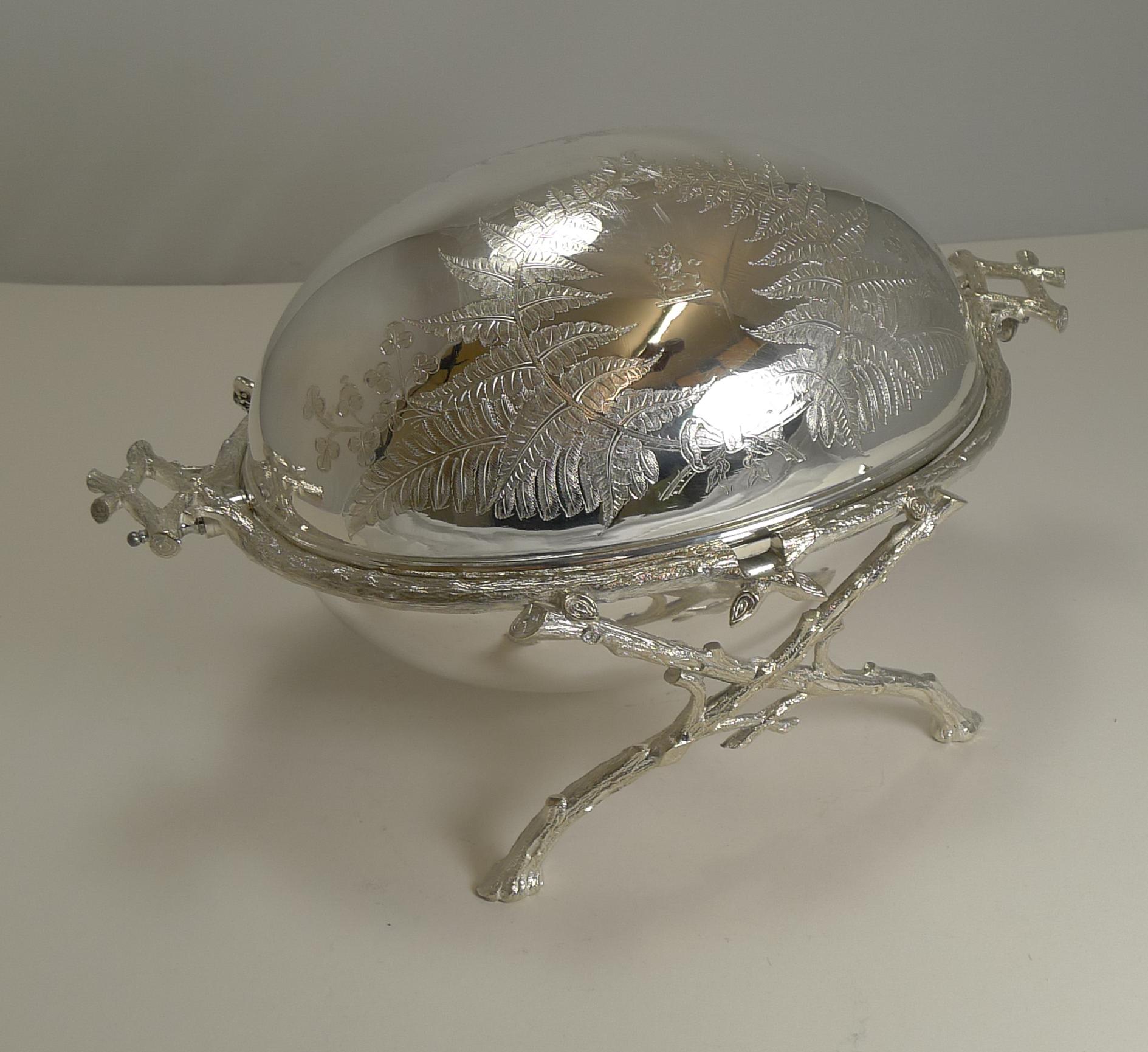 Magnificent Antique English Revolving Breakfast Dish by Atkin Brothers 3