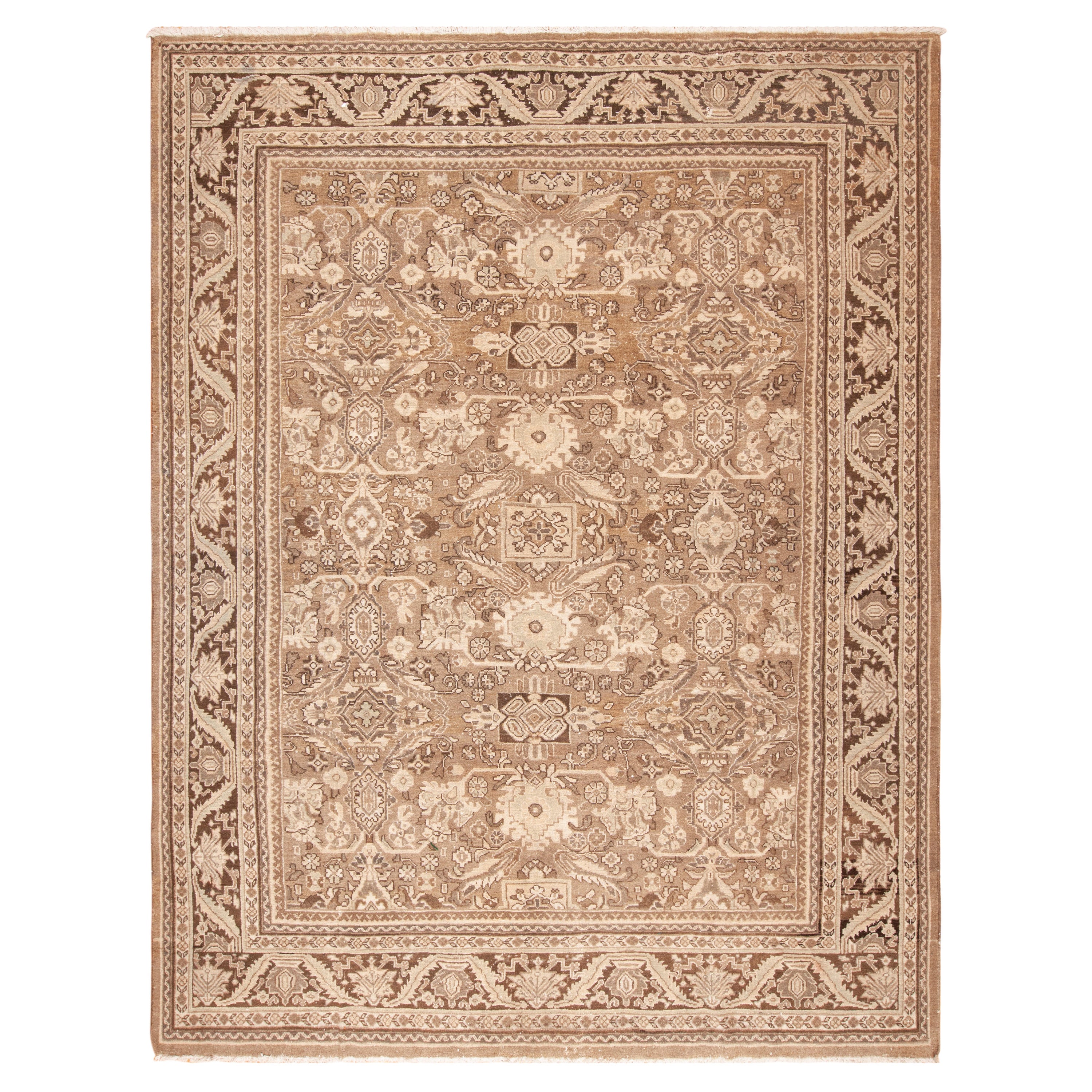 Magnifico tappeto antico geometrico persiano Sultanabad Rugs 10'6" x 13'3"