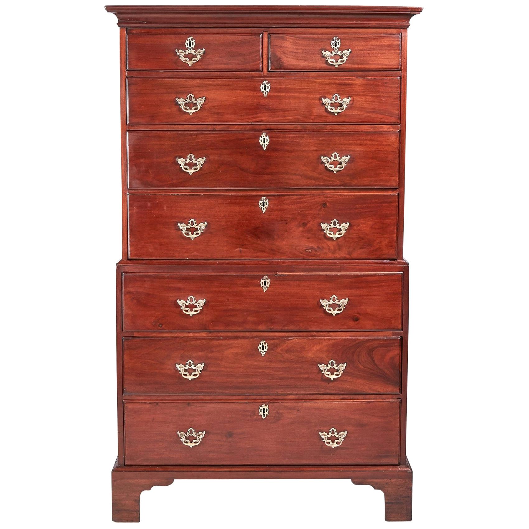 Magnificent Antique George III Mahogany Chest on Chest