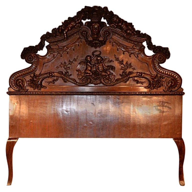 Magnificent Antique Hand-Carved Mahogany Baronial Bedroom Suite