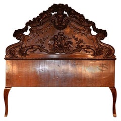 Magnificent Antique Hand-Carved Mahogany Baronial Bedroom Suite