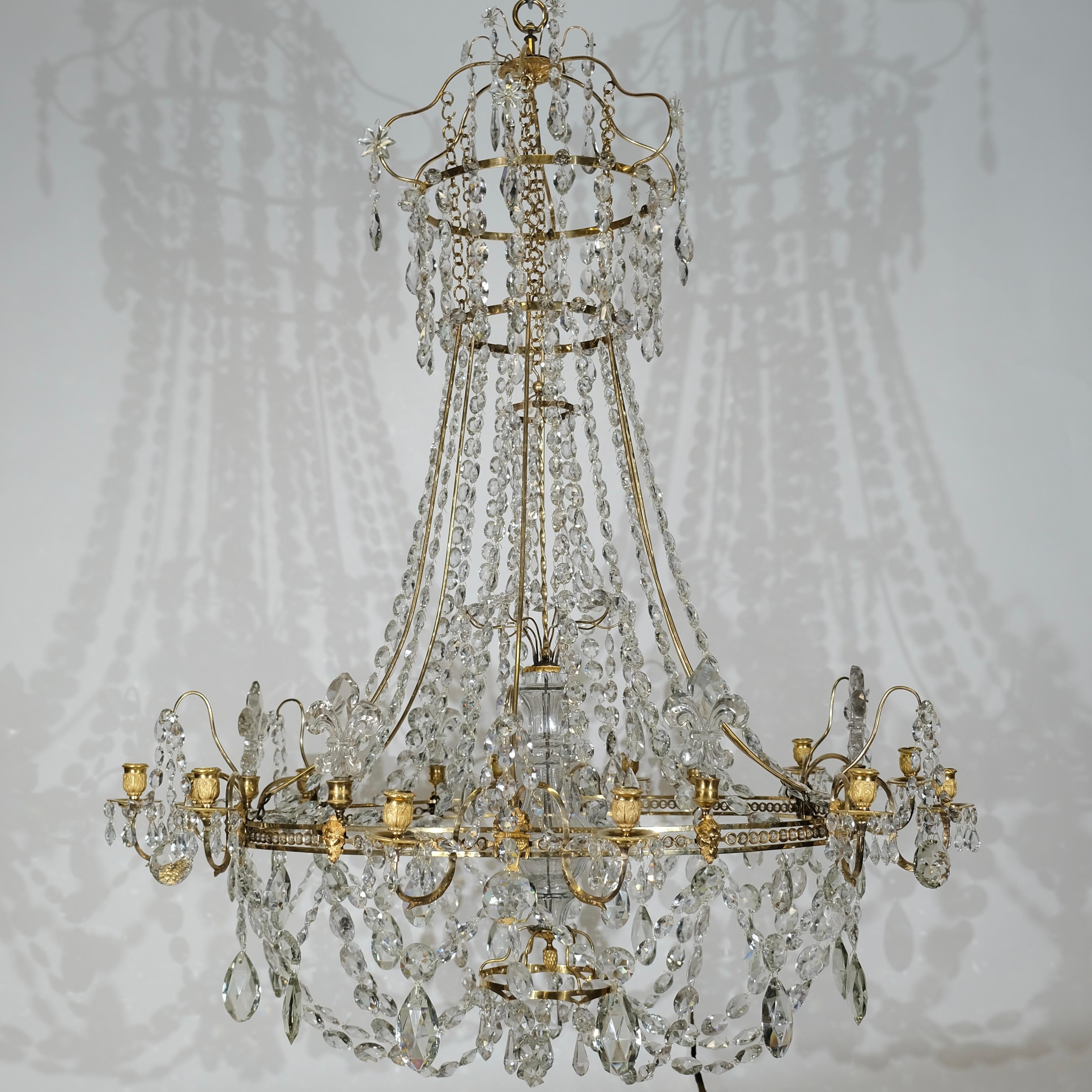 Bronze Magnificent Antique Important and large 18th c chandelier For Sale