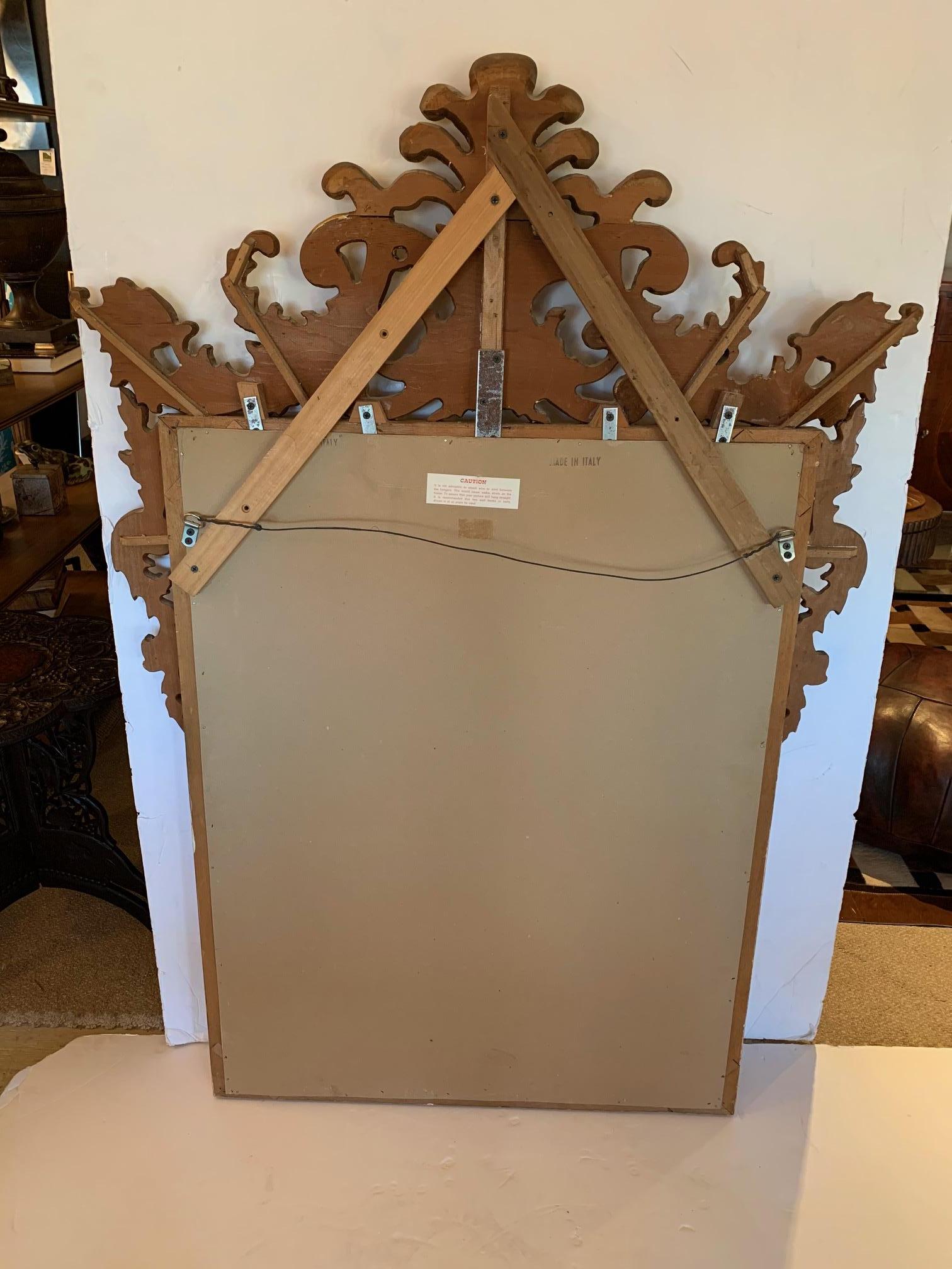 Magnificent Antique Italian Carved Giltwood Mirror For Sale 6