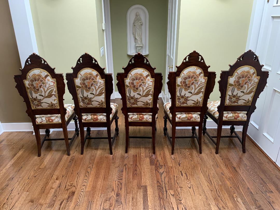 Hand-Crafted Magnificent Antique Italian Renaissance Revival Dining Room Table with 15 Chairs