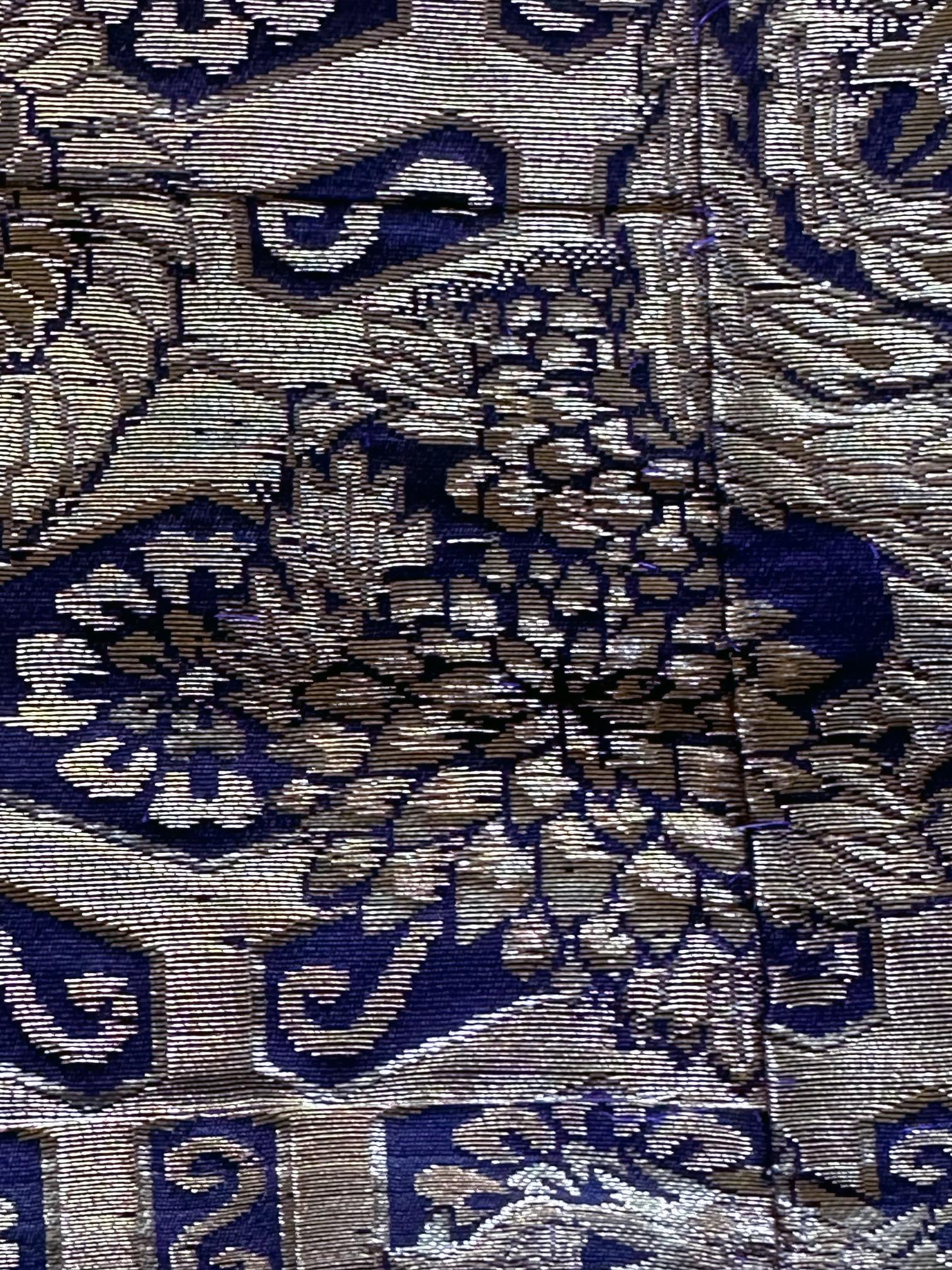 Prächtiger antiker japanischer gewebter Brokat Kesa Monk's Robe Meiji-Periode aus der japanischen Keramik im Angebot 13