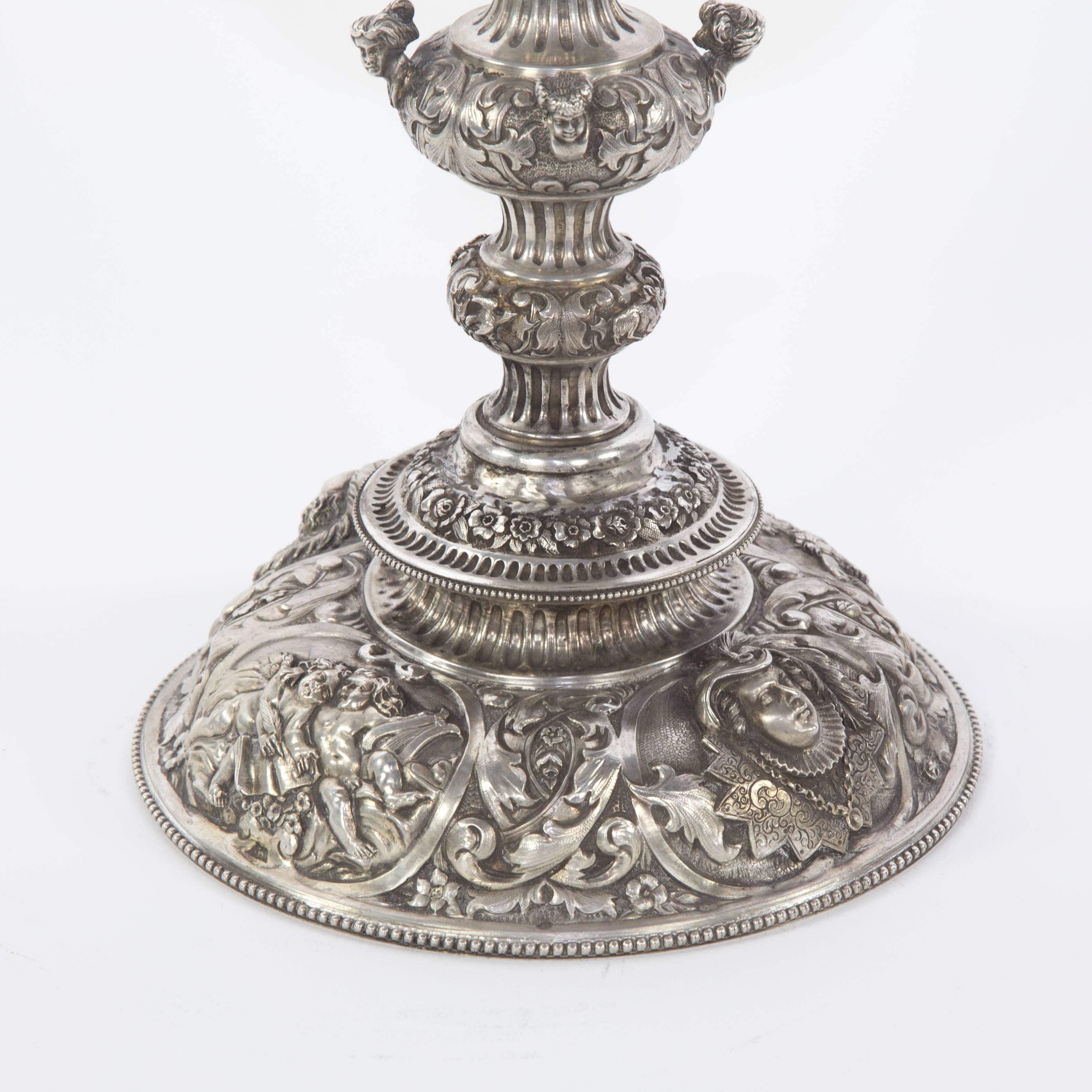 Magnificent Antique Large Silver Chalice For Sale 1