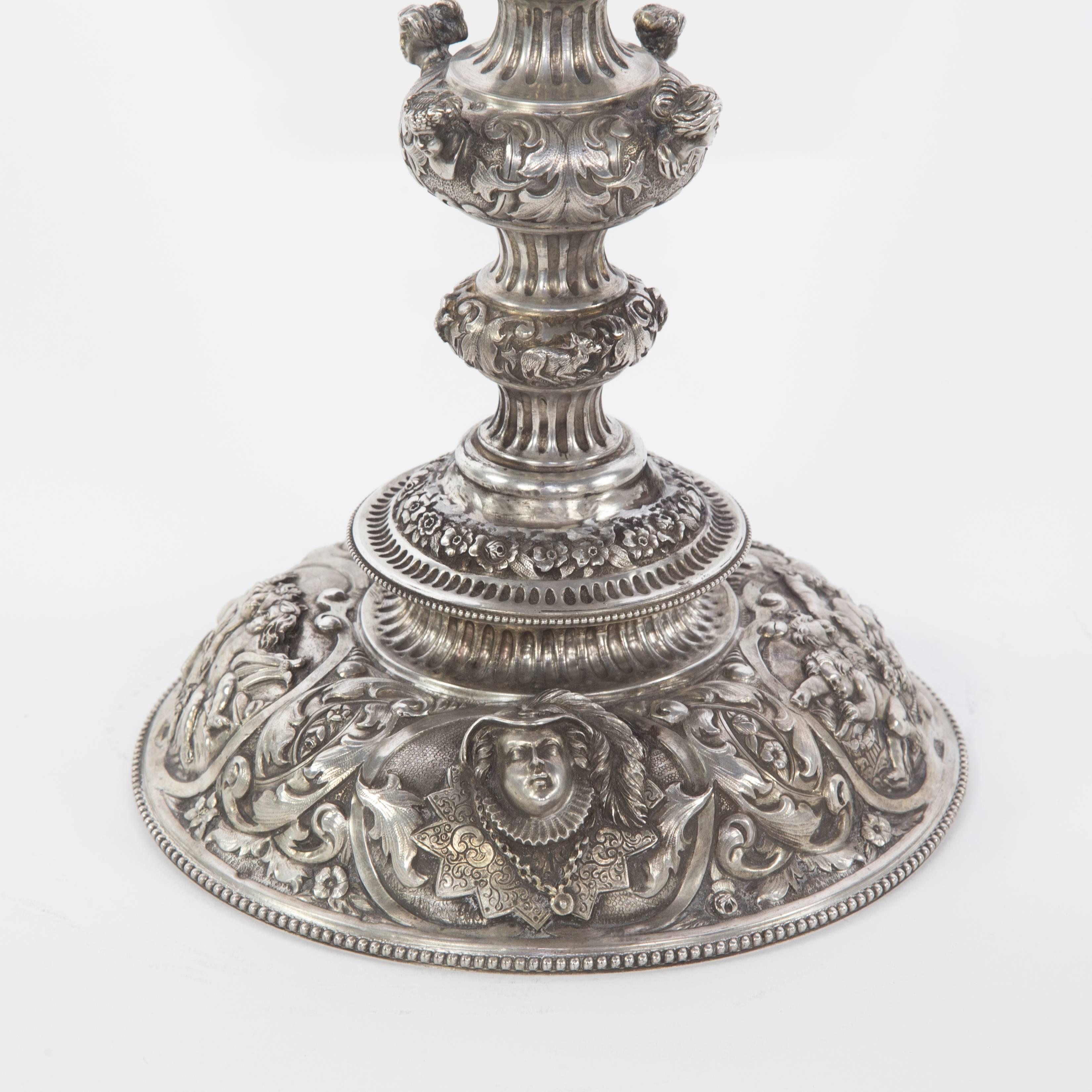 Magnificent Antique Large Silver Chalice For Sale 2