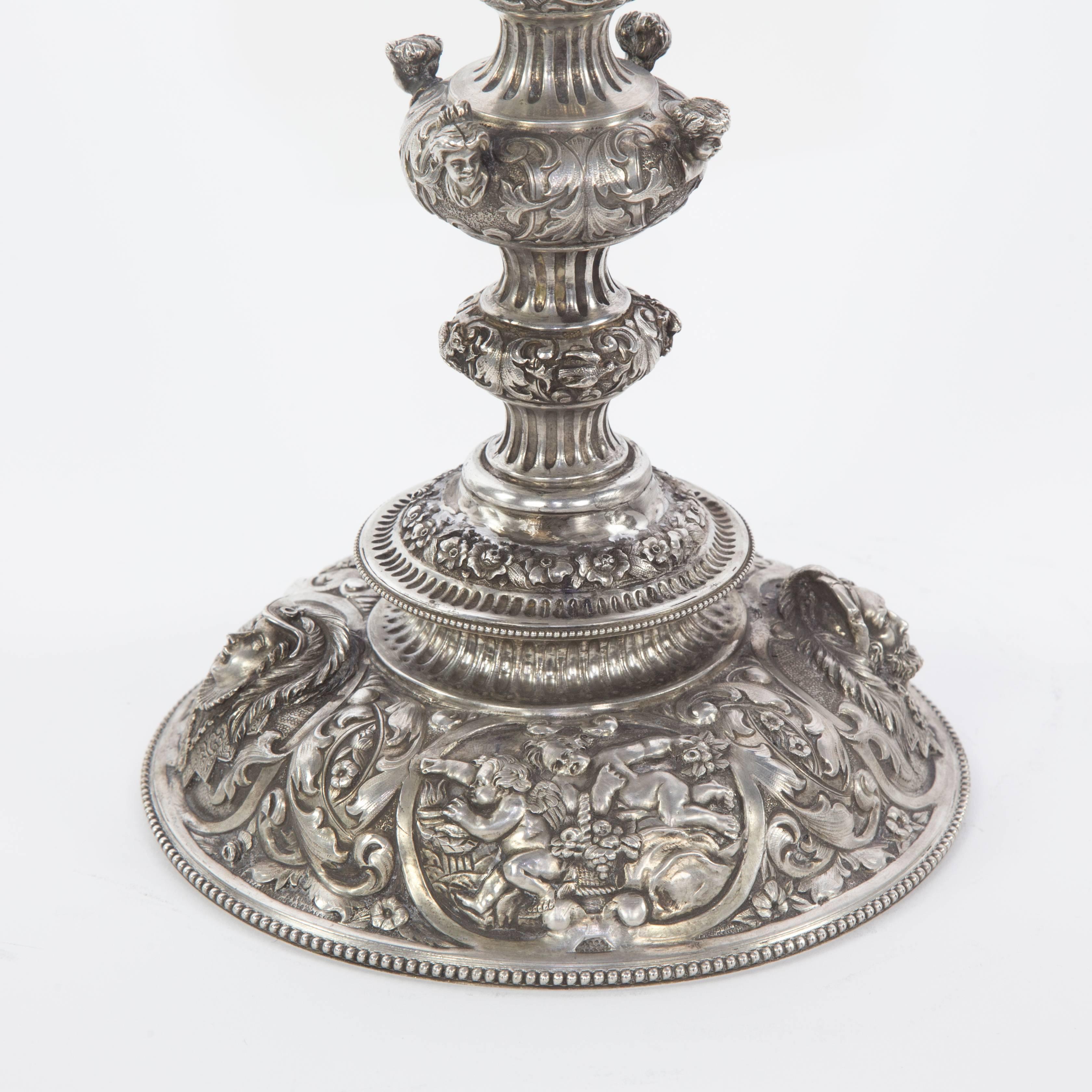 Magnificent Antique Large Silver Chalice For Sale 3