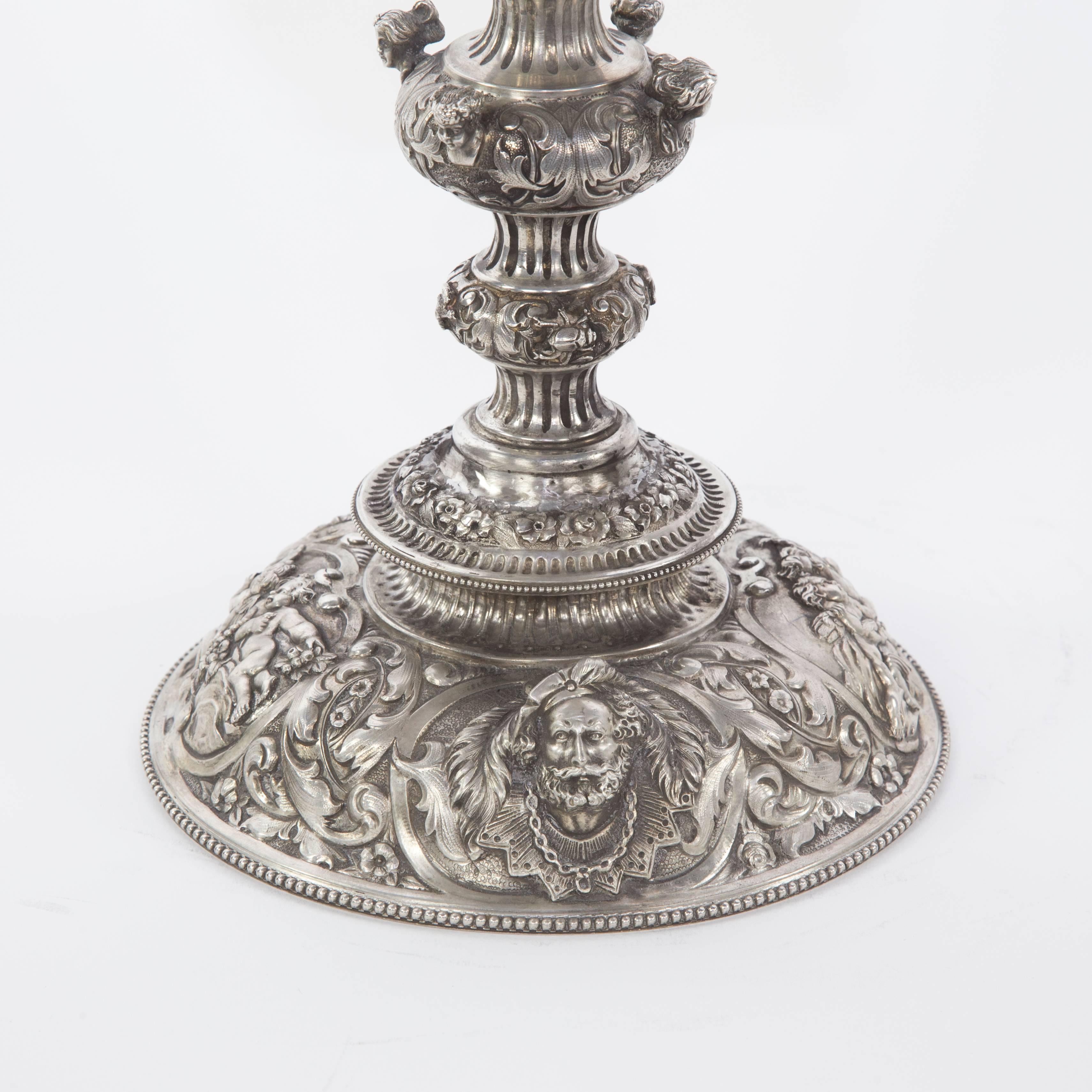 Magnificent Antique Large Silver Chalice For Sale 4