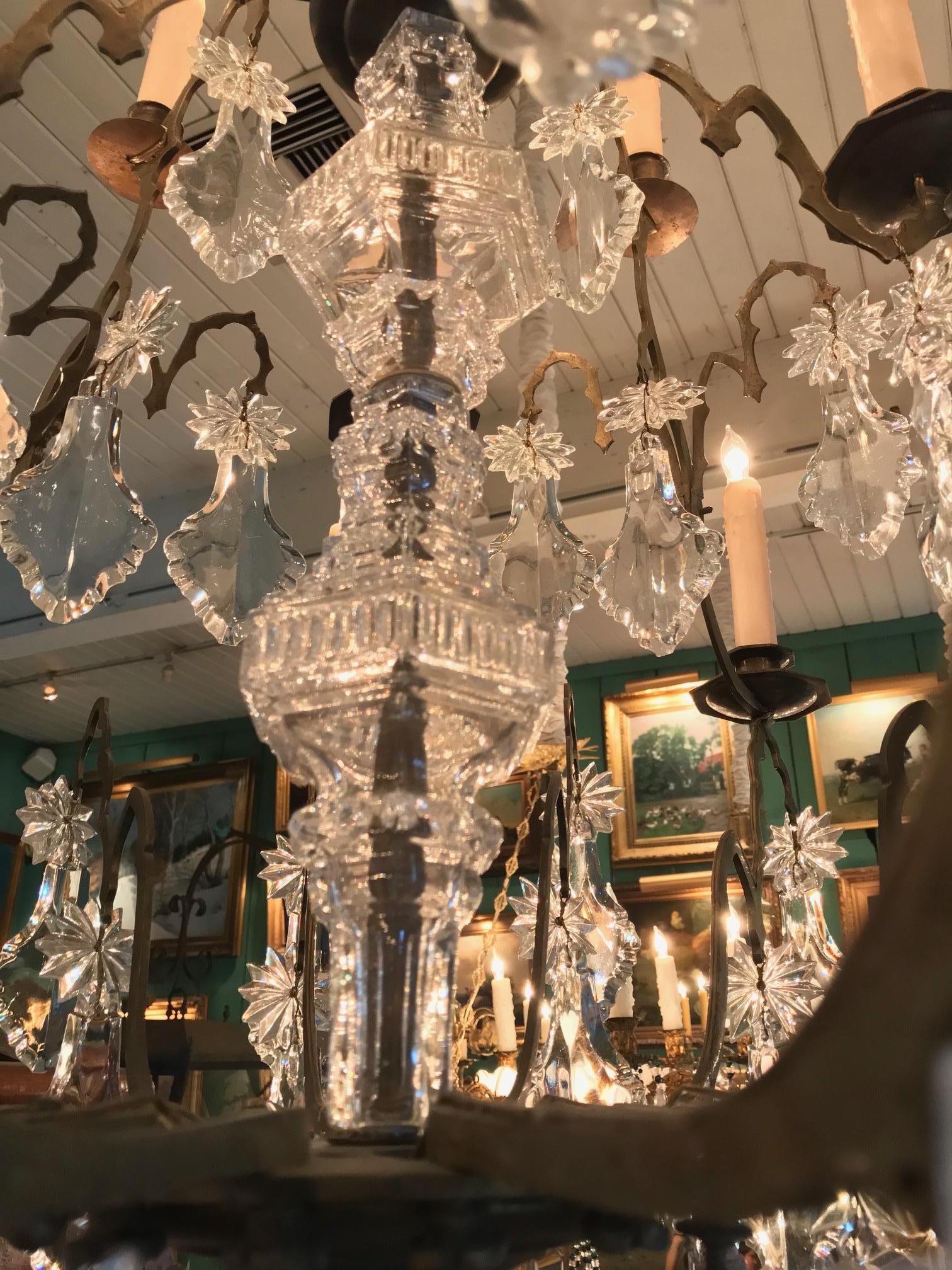 Large Baccarat Crystal Chandelier Dining Ceiling 16 Light Fixture Pendant LA CA For Sale 2