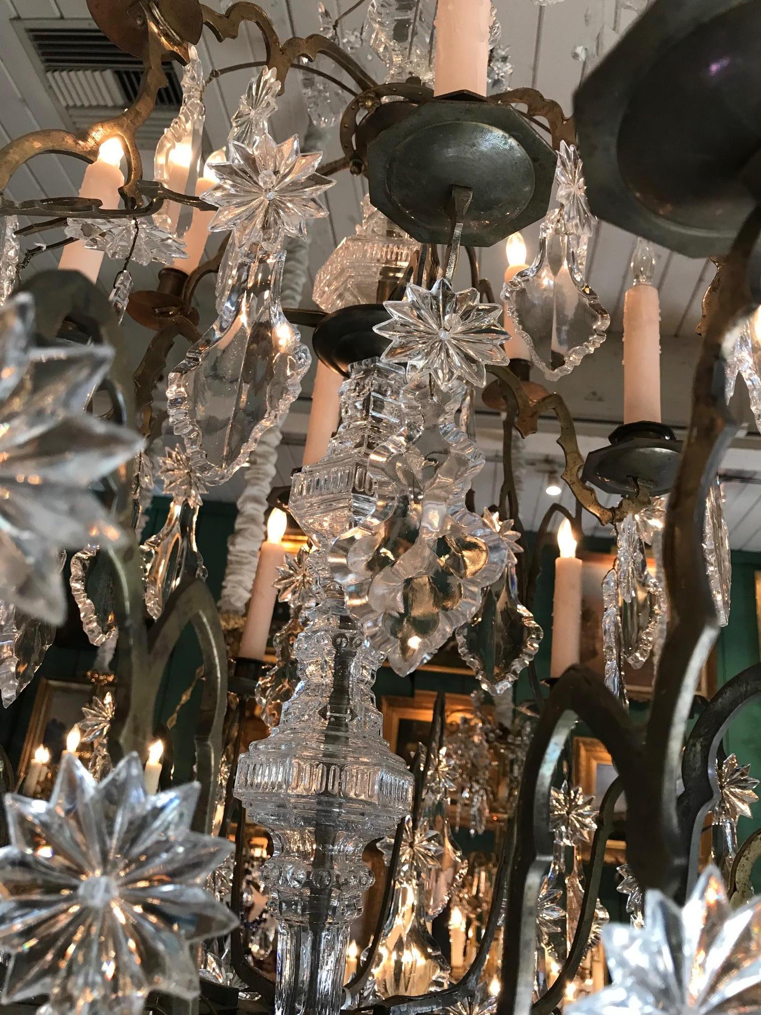 Hand-Crafted Large Baccarat Crystal Chandelier Dining Ceiling 16 Light Fixture Pendant LA CA