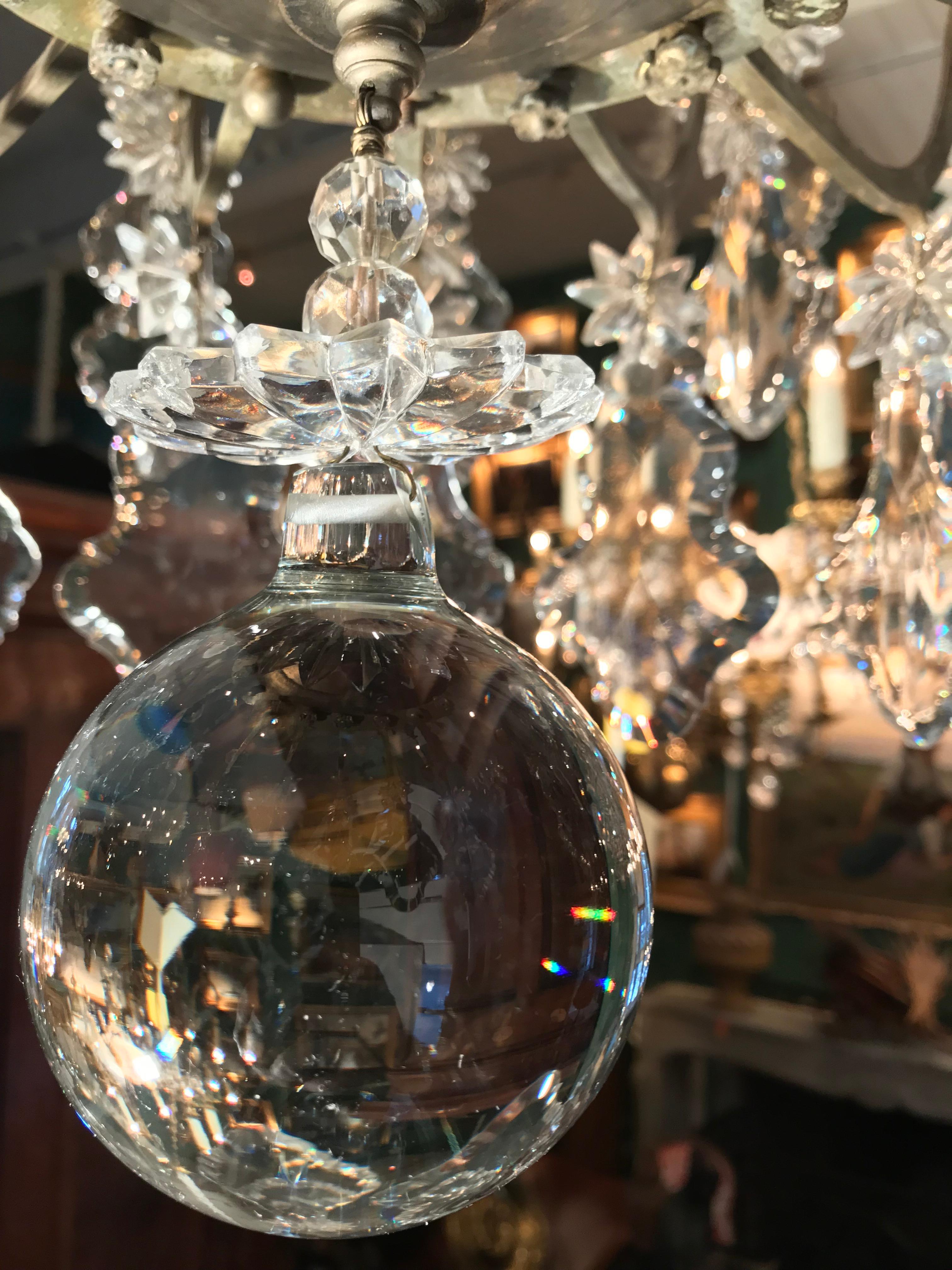 Plafonnier suspendu ancien en cristal de Baccarat du 18ème siècle, LA CA en vente 2