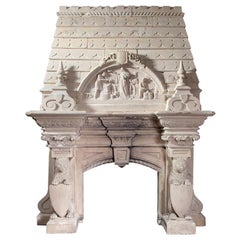 Magnificent Antique Limestone Mantel