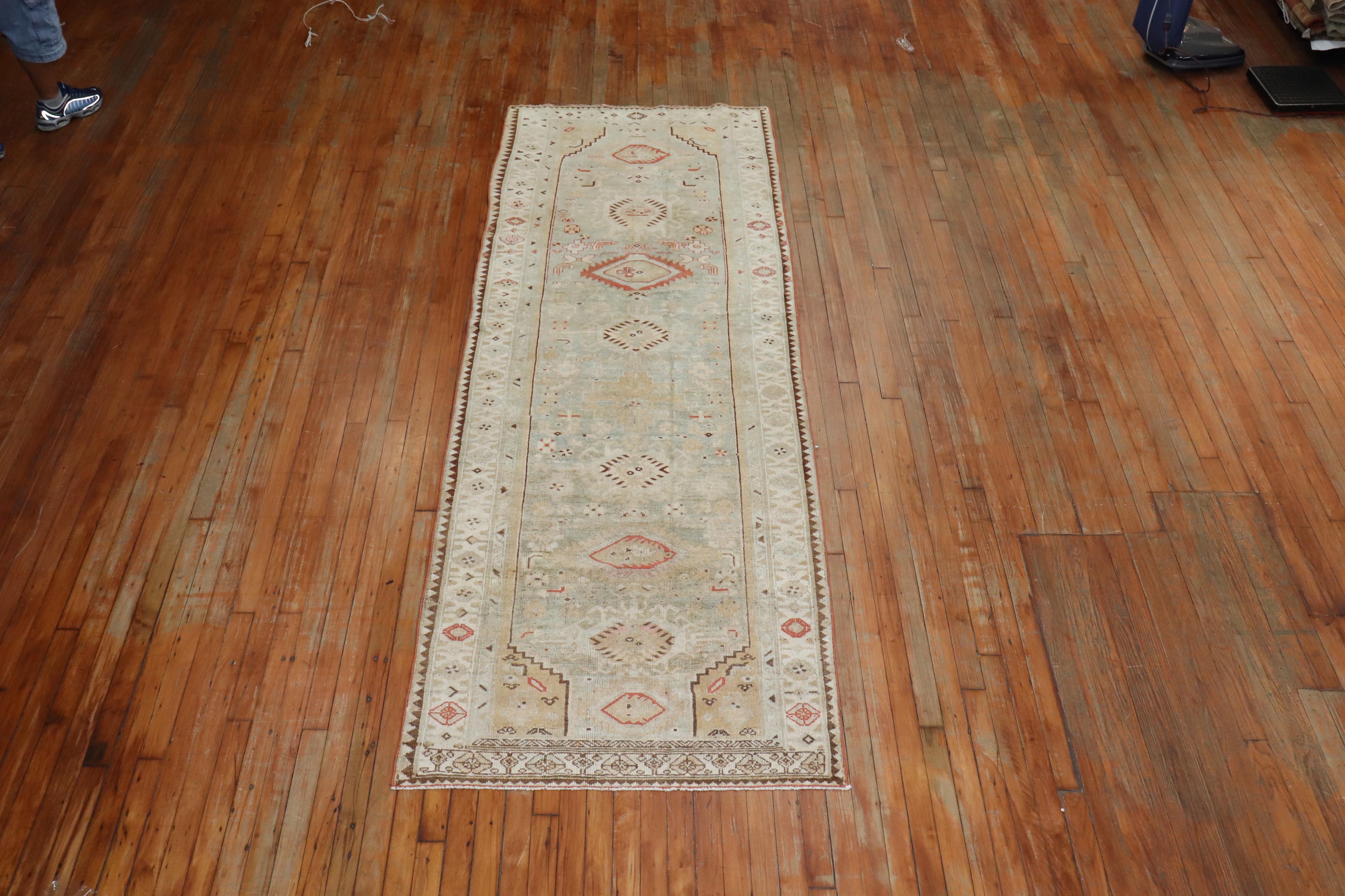 Mid-20th Century Magnificent Antique Muted Persian Malayer Runner For Sale