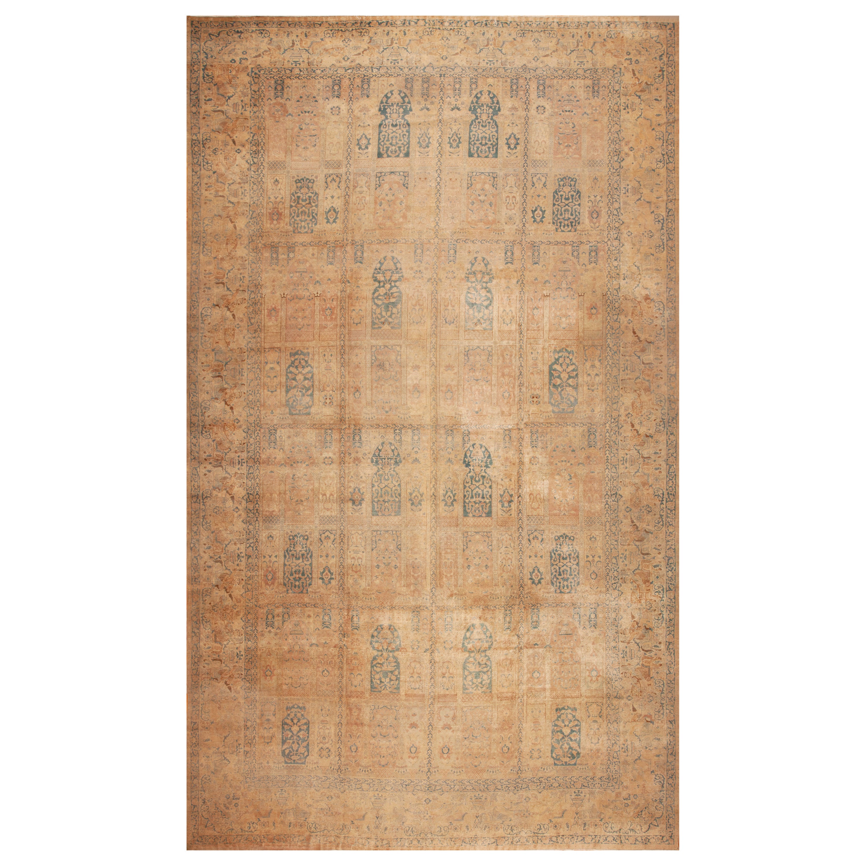 Prächtiger antiker übergroßer persischer Täbris-Teppich im Gartendesign 14'4" x 24'2" im Angebot