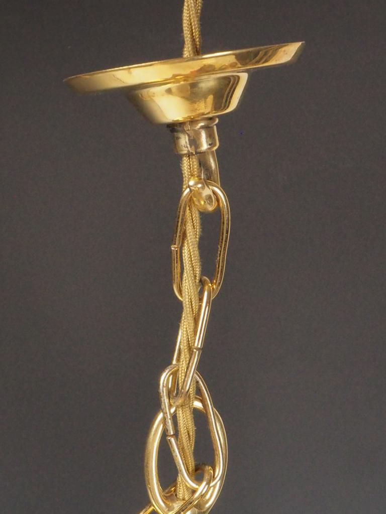 Magnifica lampada a sospensione antica con grande paralume in vetro tagliato In condizioni buone in vendita a Lincoln, GB