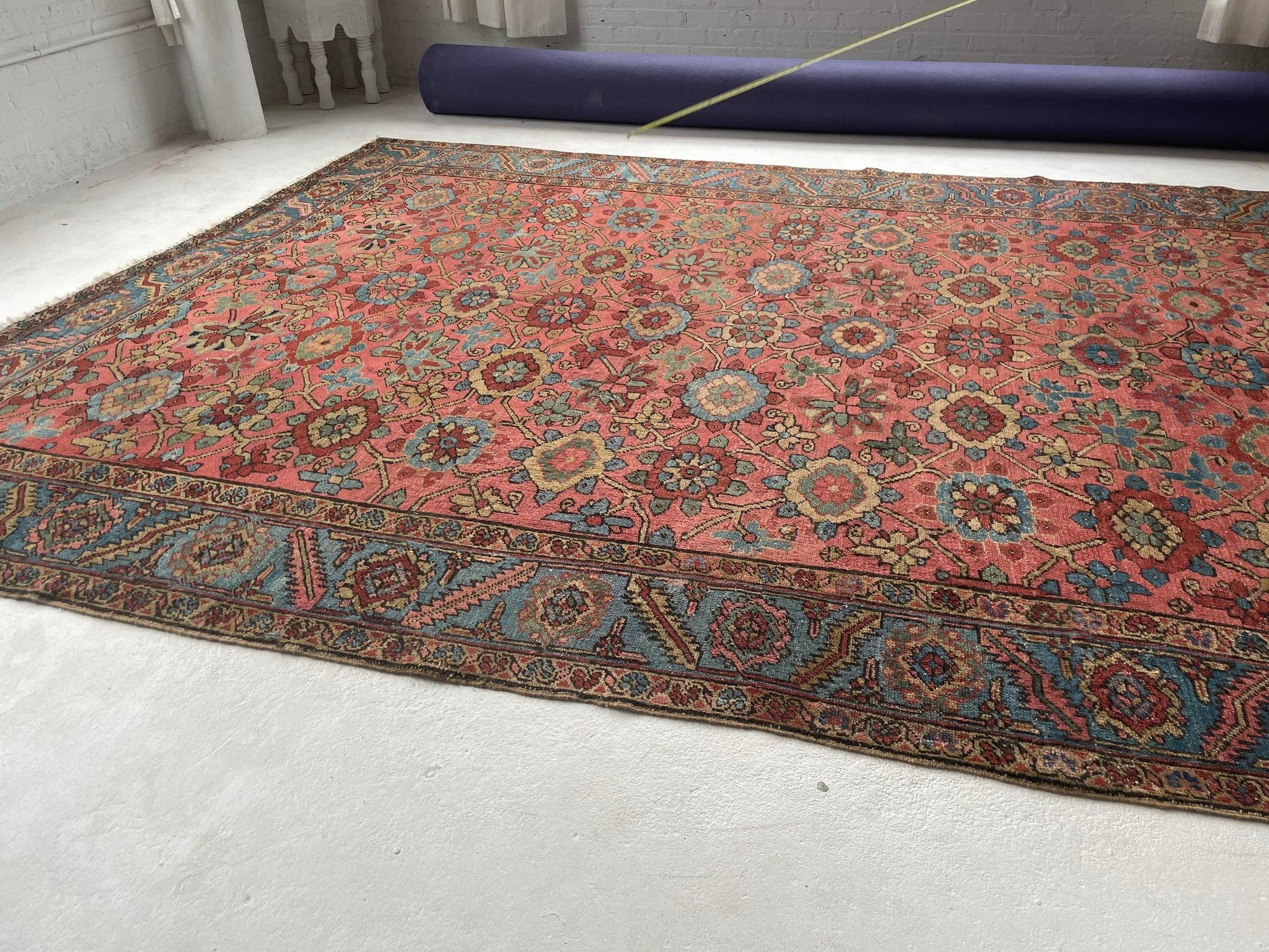 Prächtiger antiker persischer Heriz-Teppich mit seltenem Mina-Khani-Design, ca. 1920er Jahre im Angebot 7