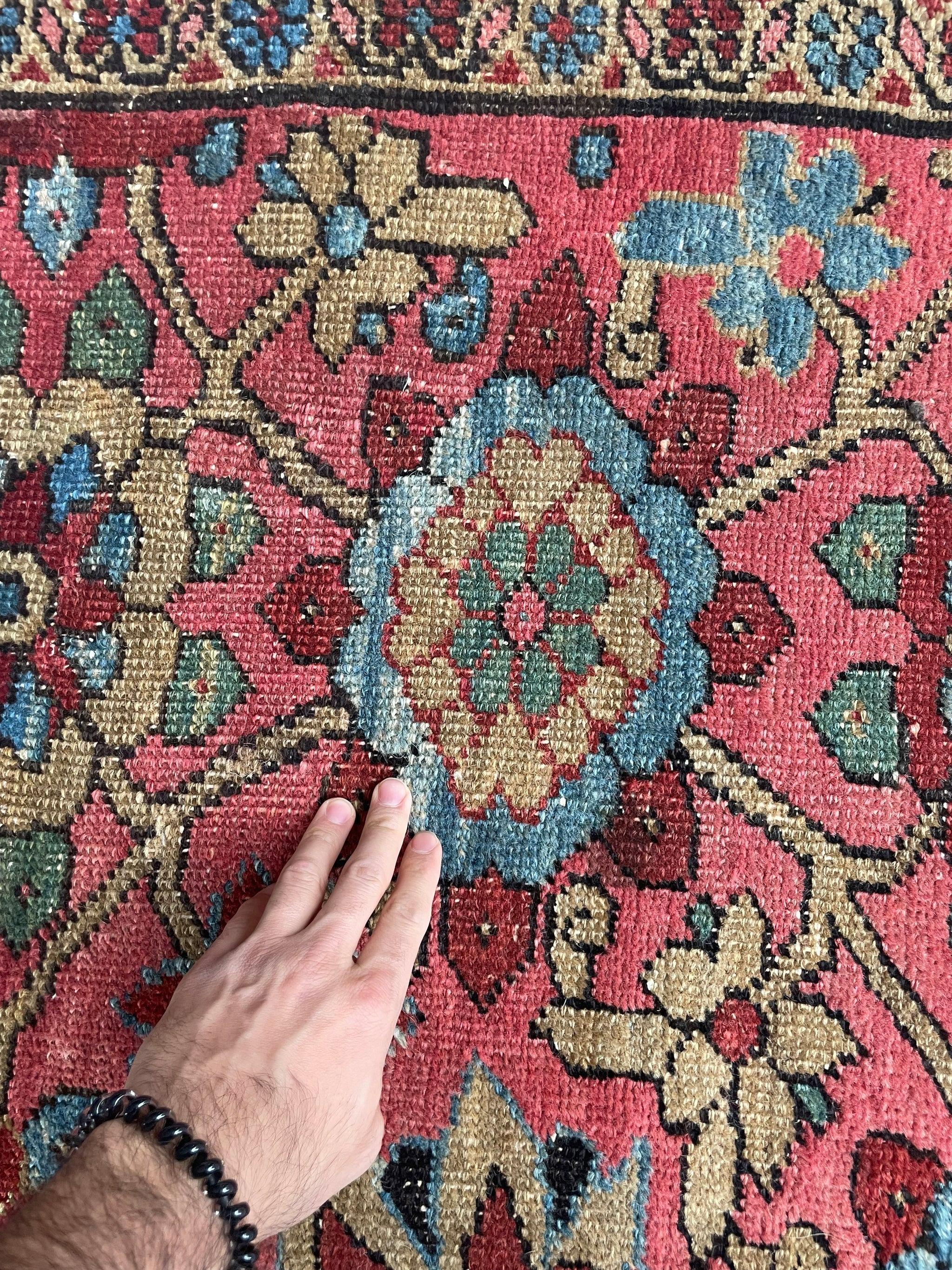 Prächtiger antiker persischer Heriz-Teppich mit seltenem Mina-Khani-Design, ca. 1920er Jahre im Angebot 9