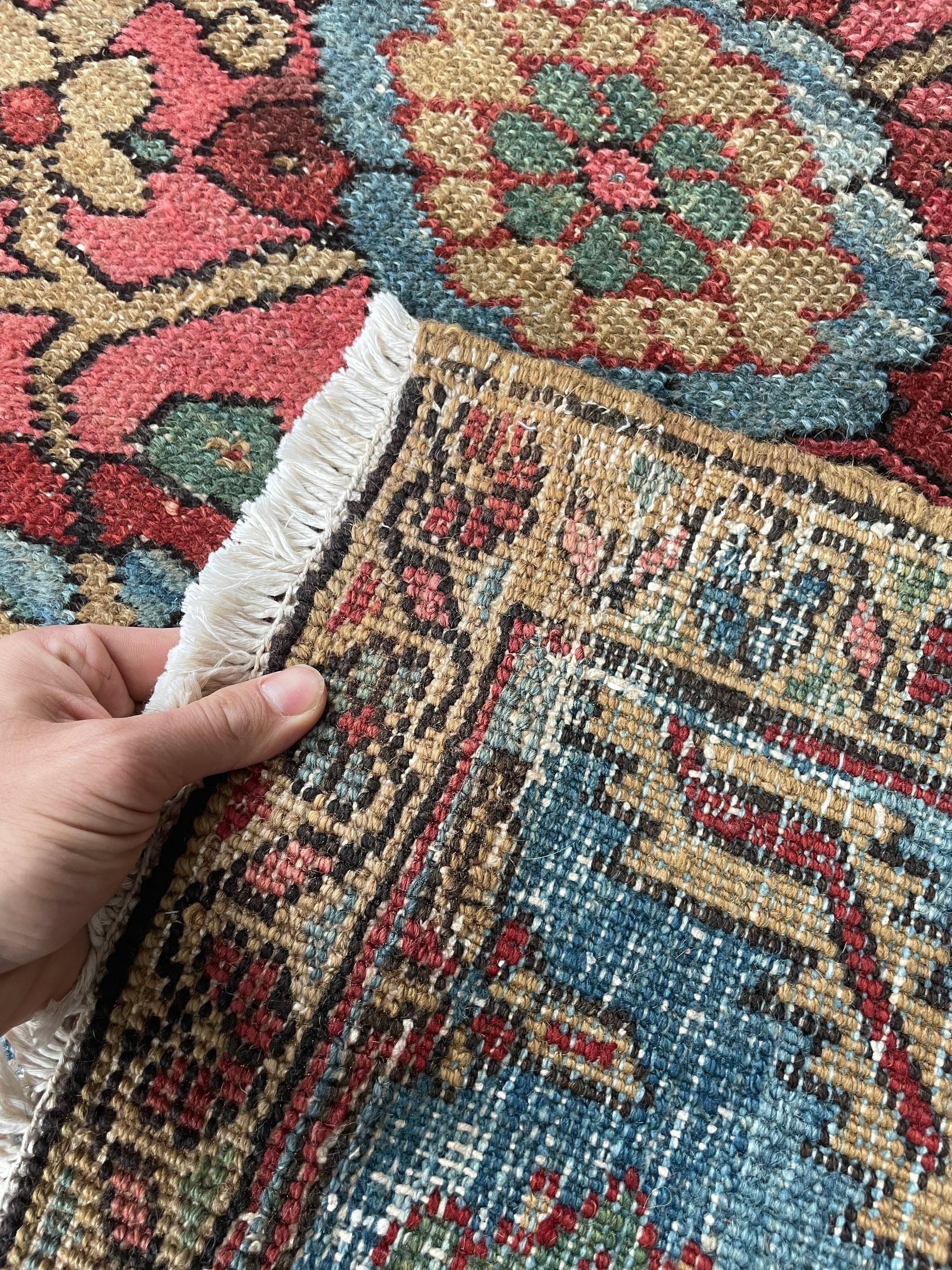 Prächtiger antiker persischer Heriz-Teppich mit seltenem Mina-Khani-Design, ca. 1920er Jahre im Angebot 11