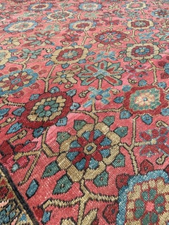 Magnificent Antique Persian Heriz Rug with Rare Mina-Khani Design, circa 1920's