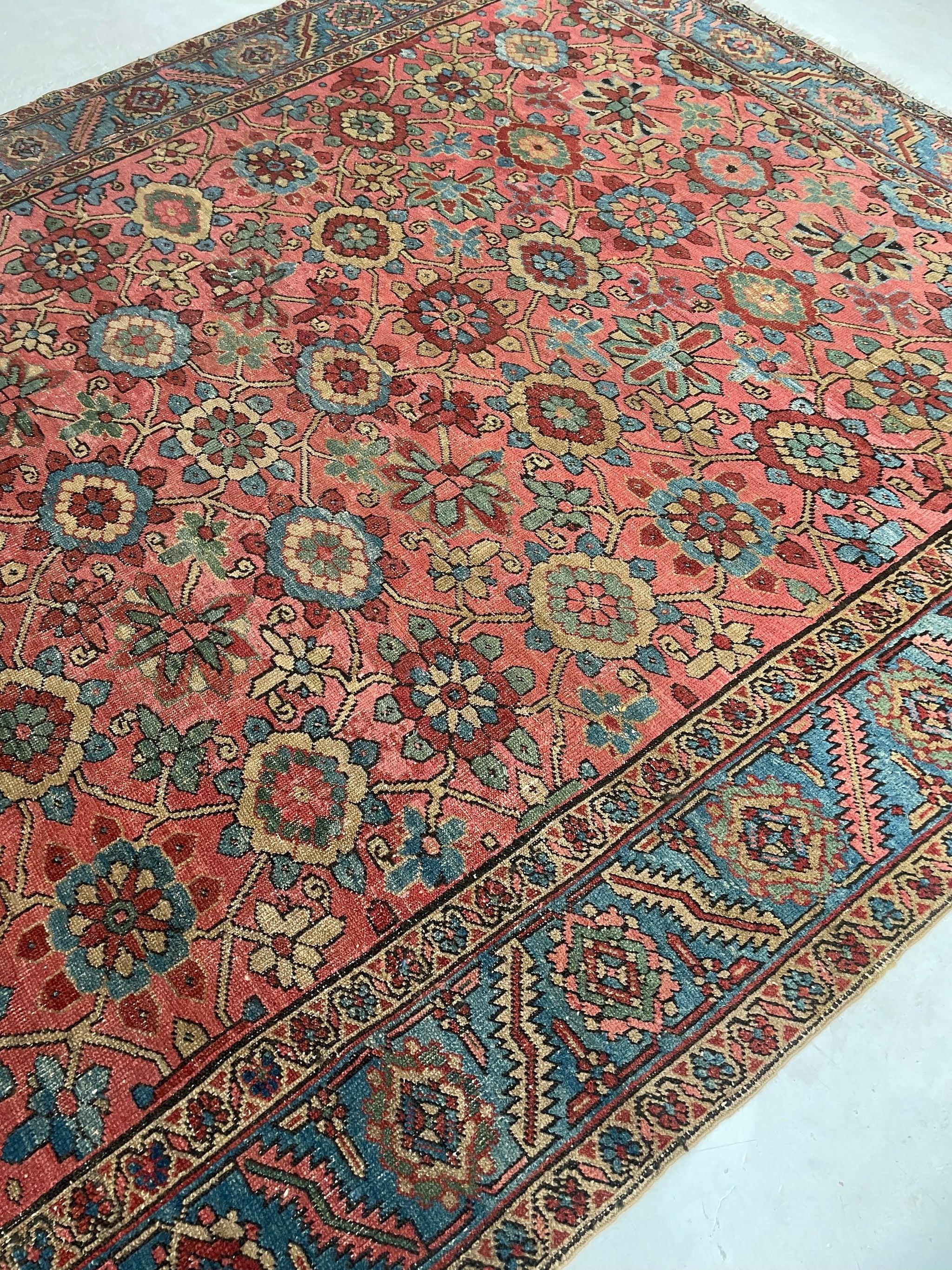 Prächtiger antiker persischer Heriz-Teppich mit seltenem Mina-Khani-Design, ca. 1920er Jahre im Angebot 3