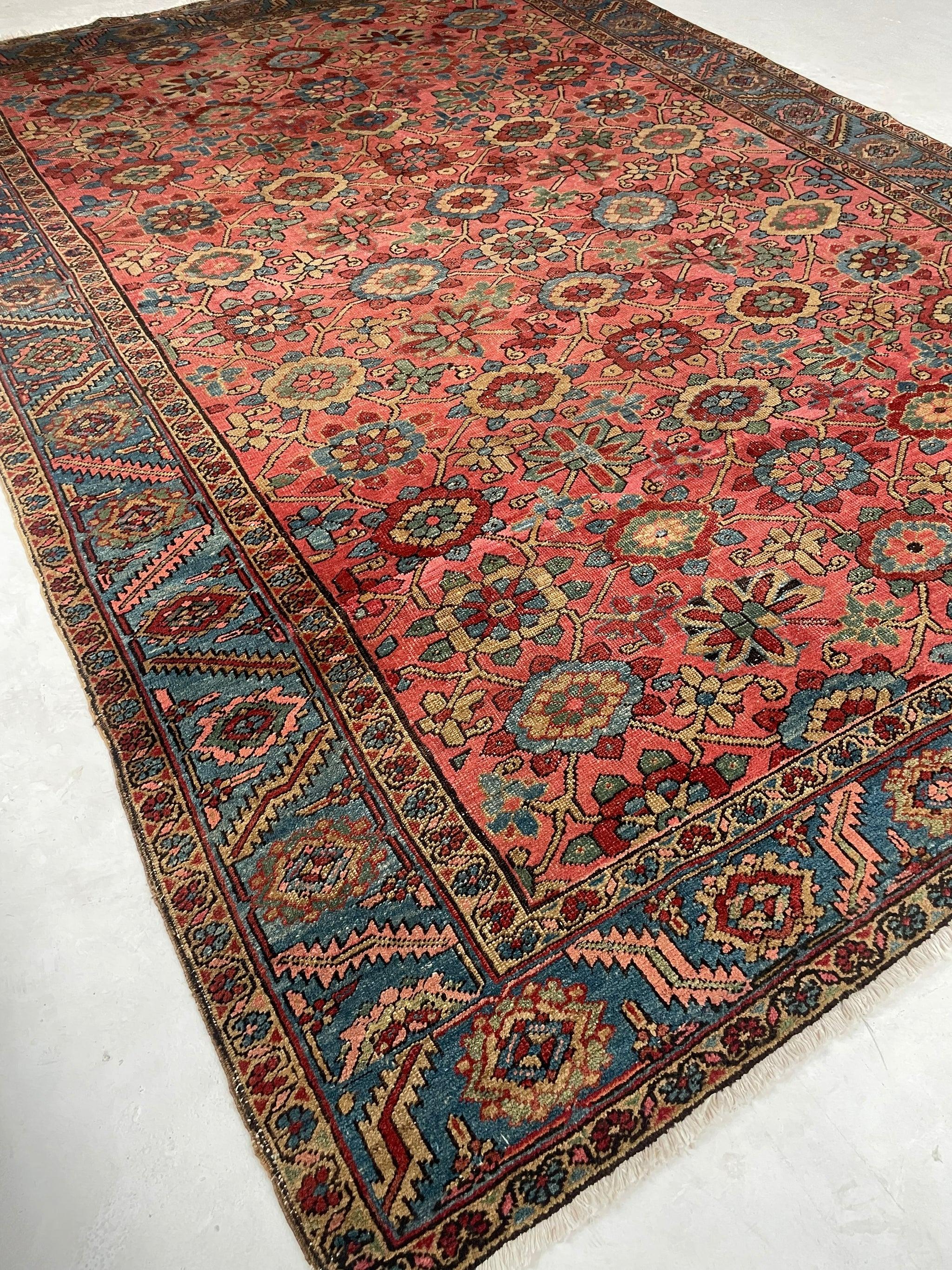 Prächtiger antiker persischer Heriz-Teppich mit seltenem Mina-Khani-Design, ca. 1920er Jahre im Angebot 4