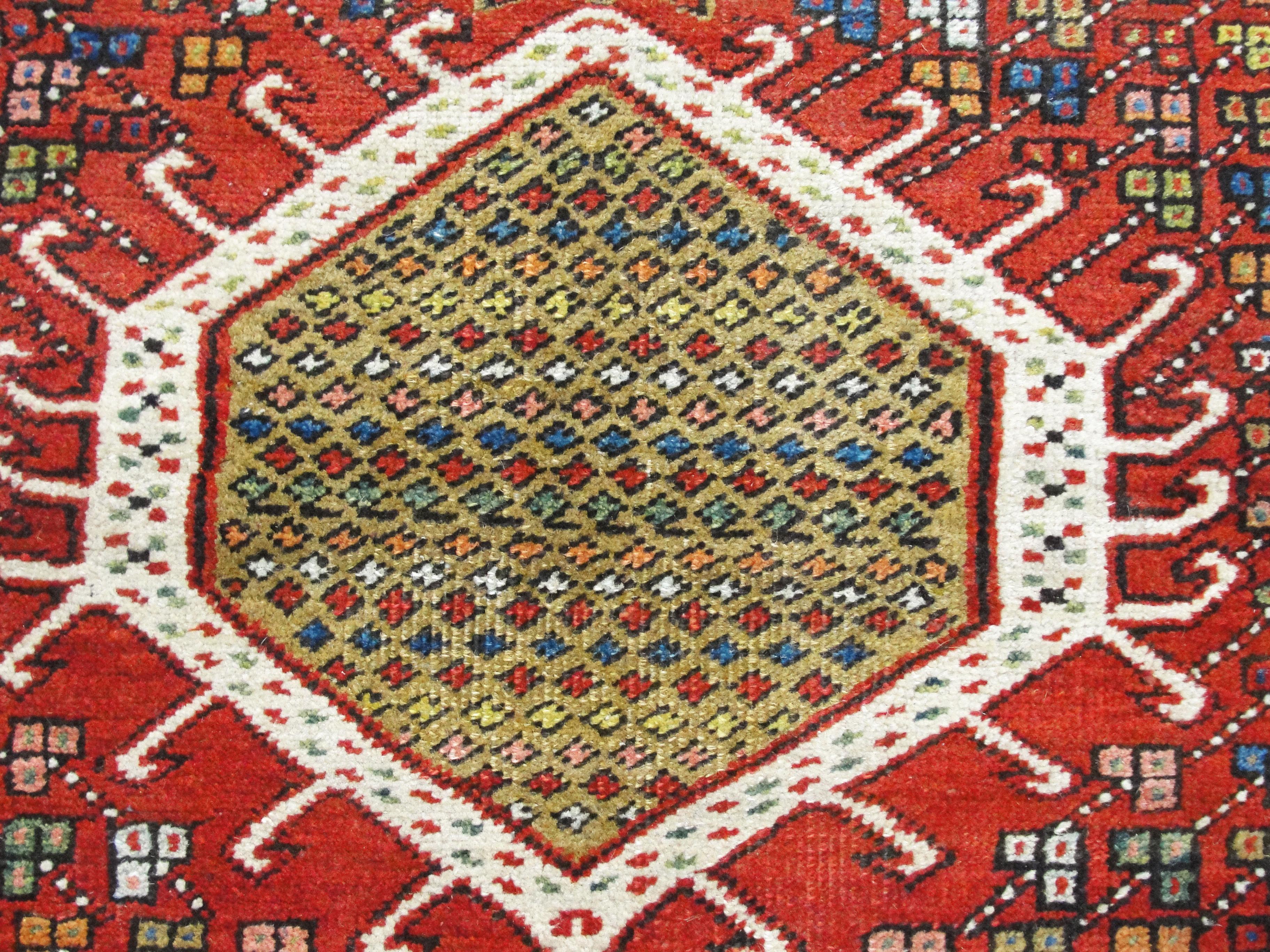 Hand-Knotted Magnificent Antique Persian Heriz Runner, circa 1920s