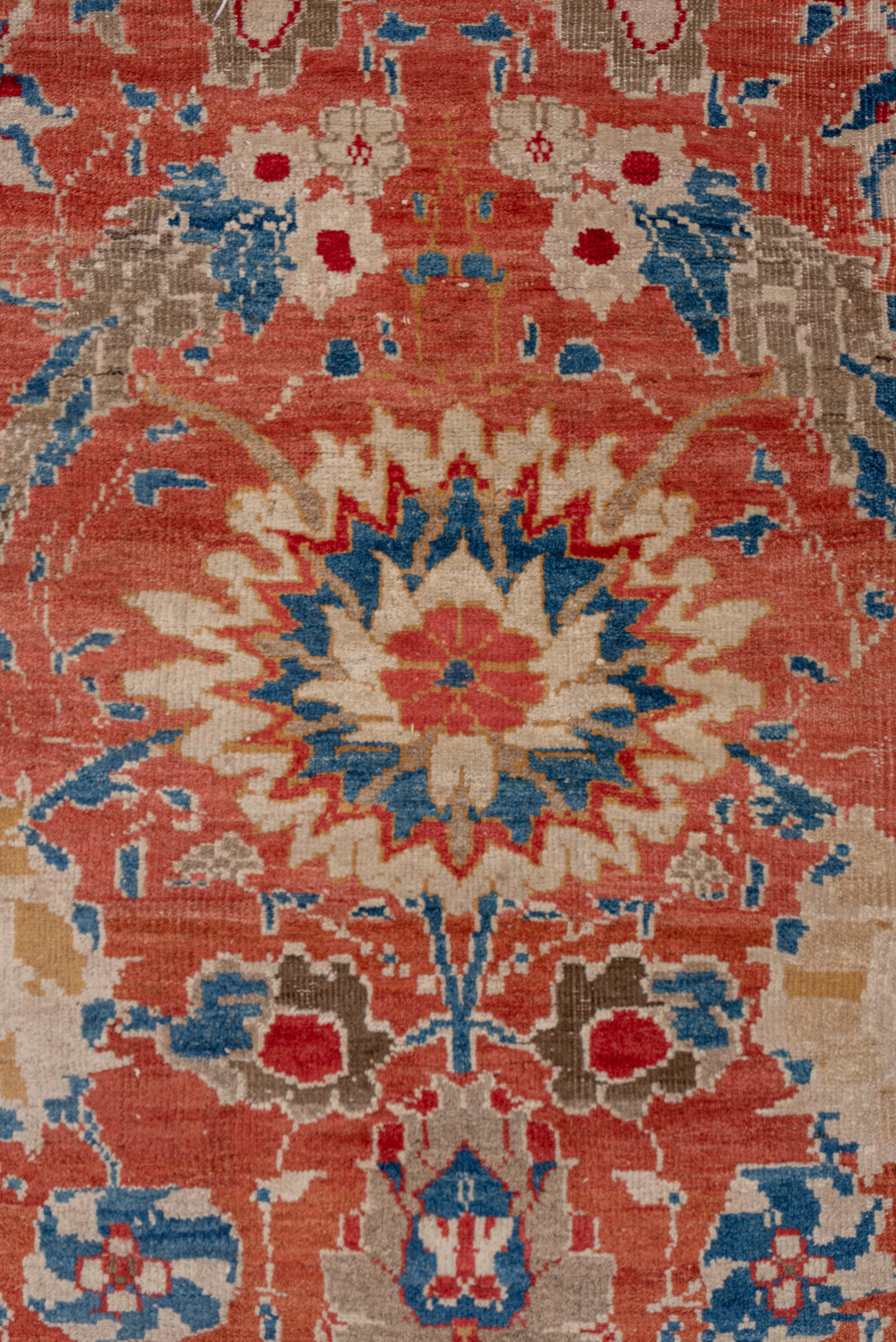 Magnificent Antique Persian Sultanabad Carpet, Bright Orange & Red Allover Field 3
