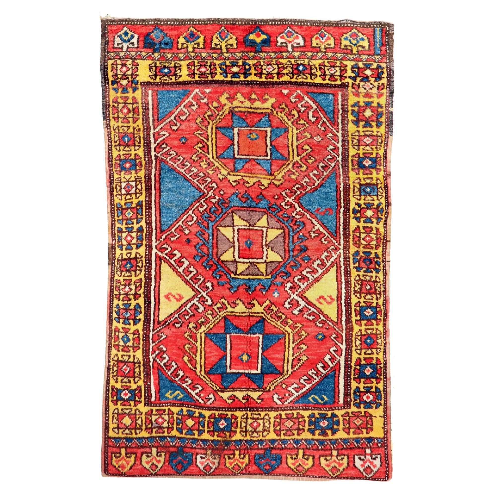 Prächtiger antiker Teppich, Zentralasien Konya Region, Türkei 1870 im Angebot