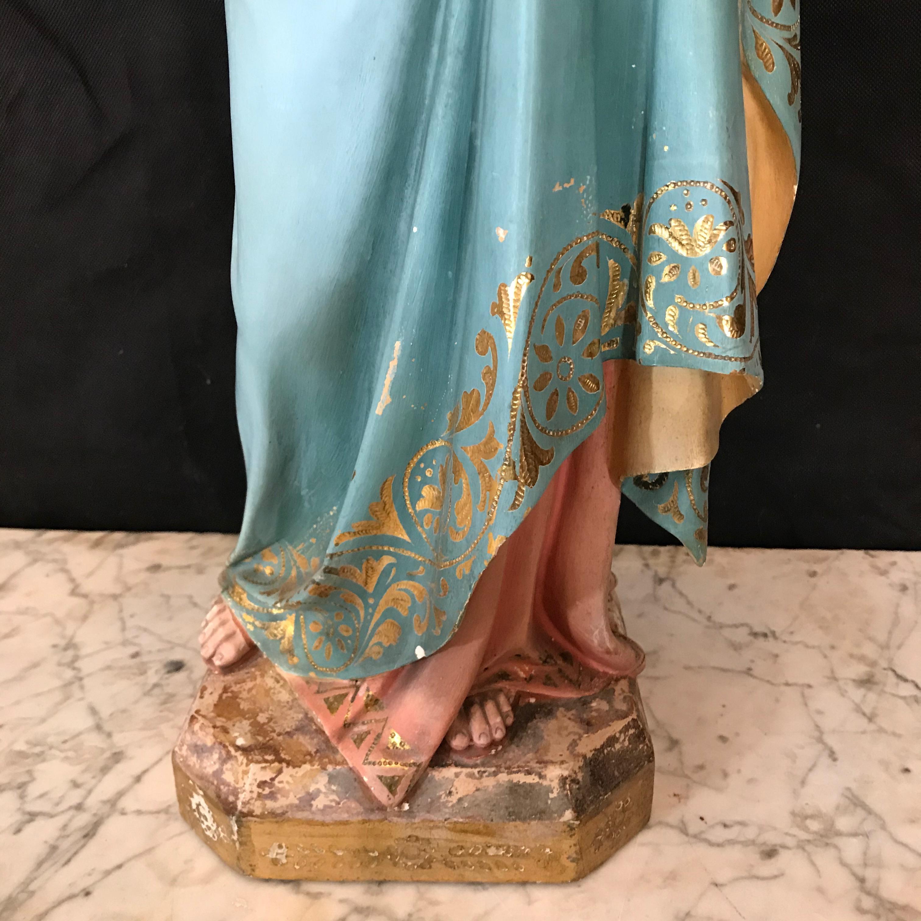 Magnificent Antique Santos Sculpture of St. Anne with Child For Sale at ...