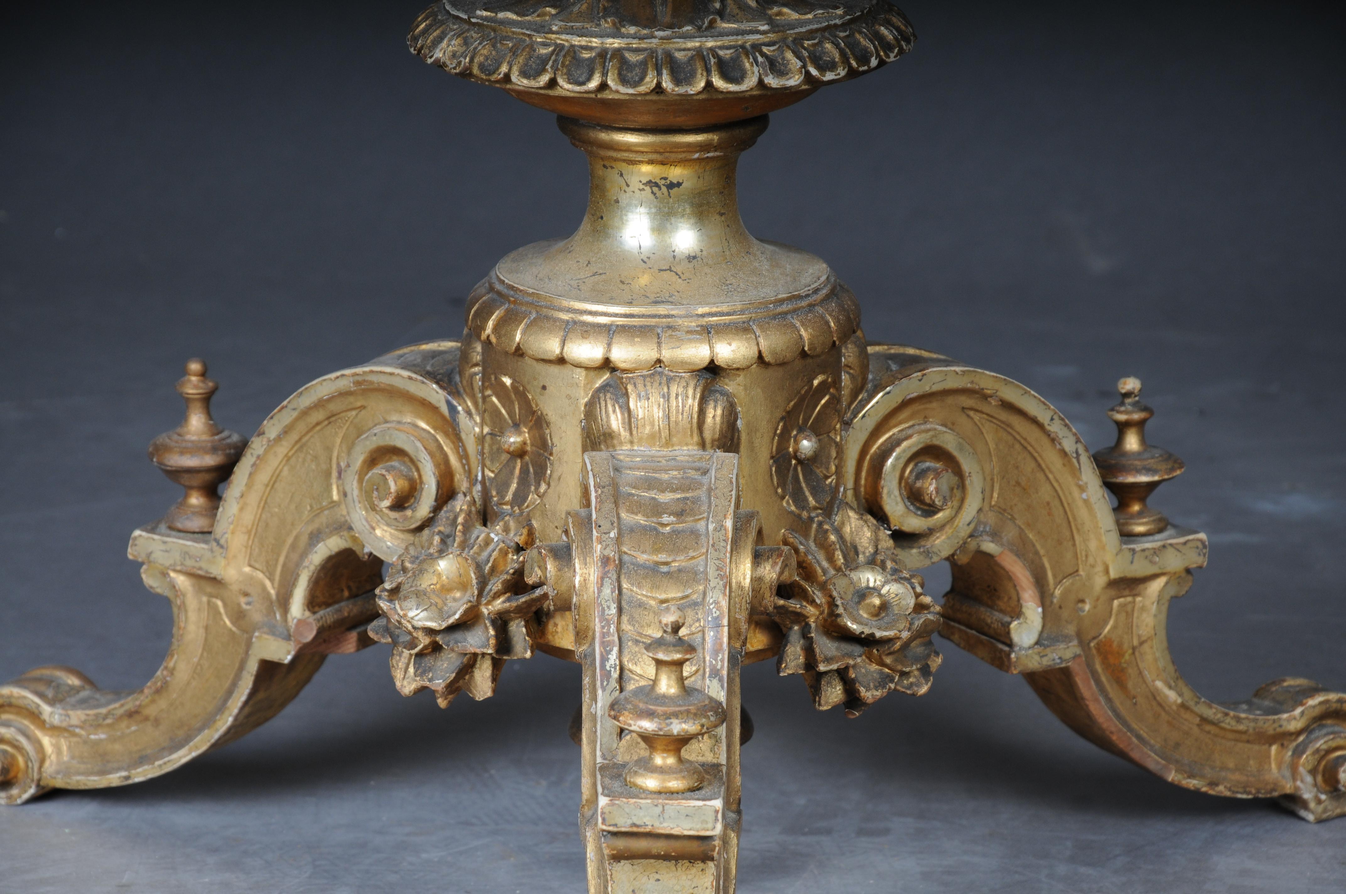 Magnificent antique side table gilded with marble top from around 1860 For Sale 6