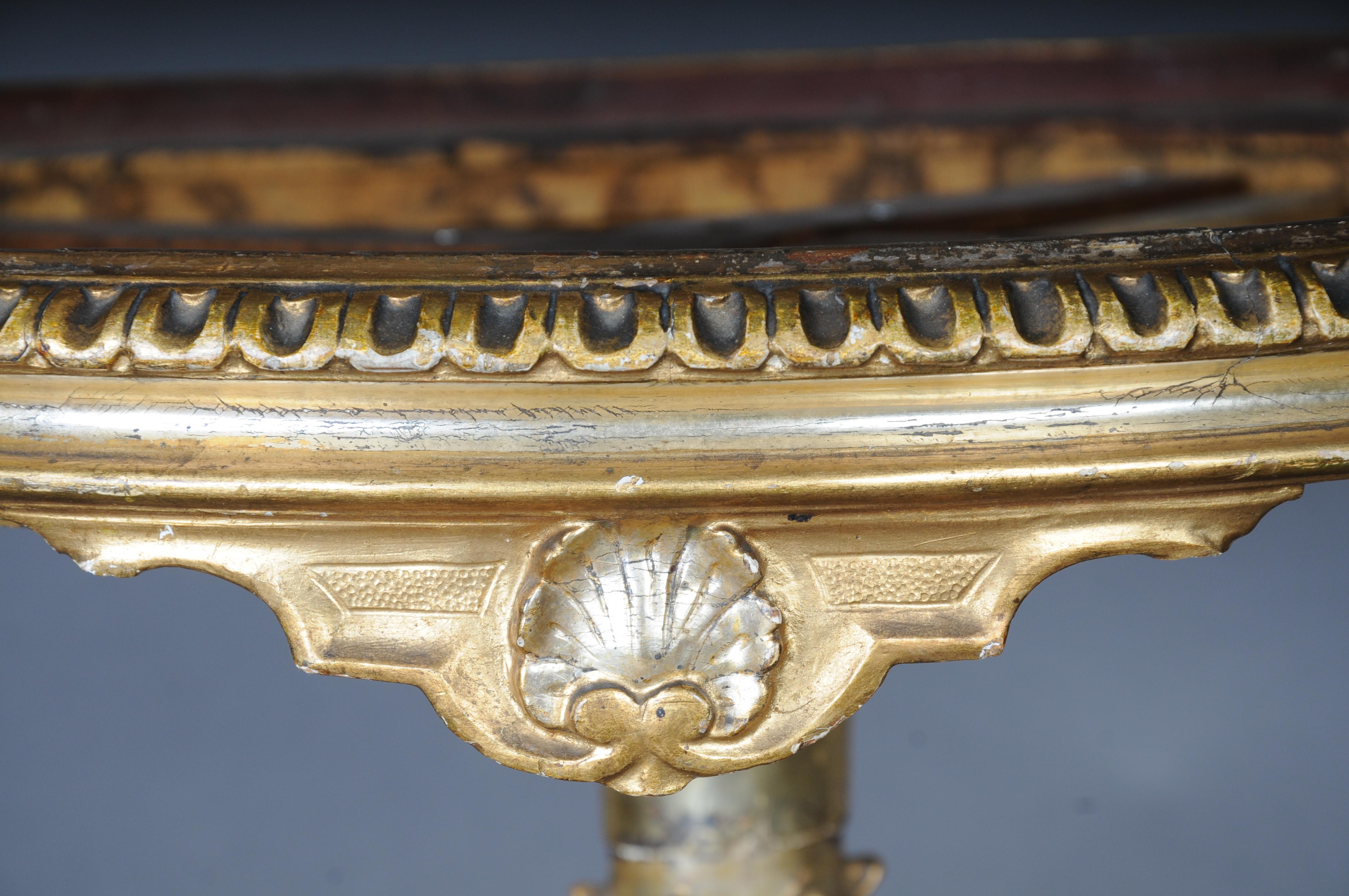 Magnificent antique side table gilded with marble top from around 1860 For Sale 11