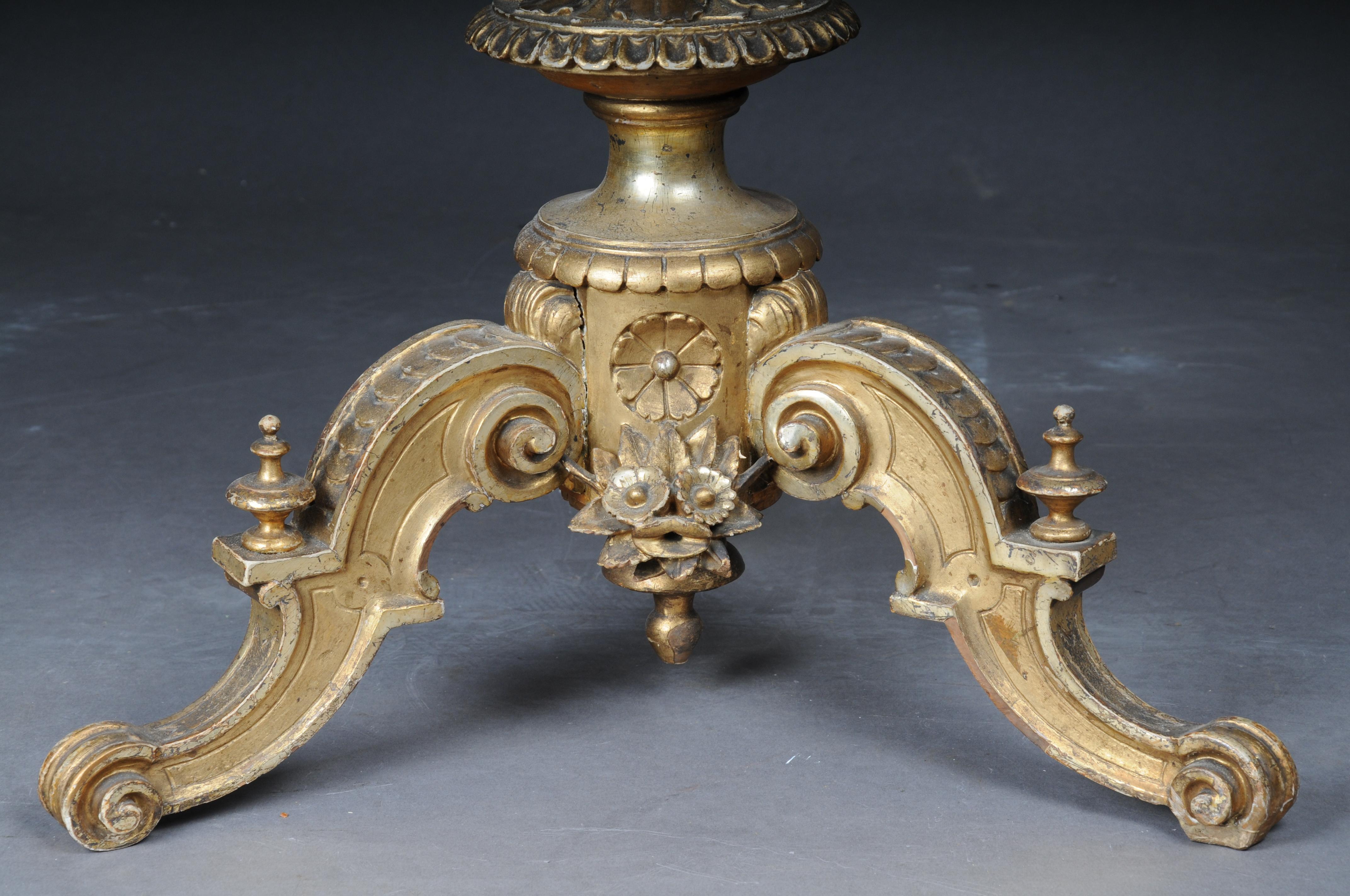 Magnificent antique side table gilded with marble top from around 1860 In Good Condition For Sale In Berlin, DE
